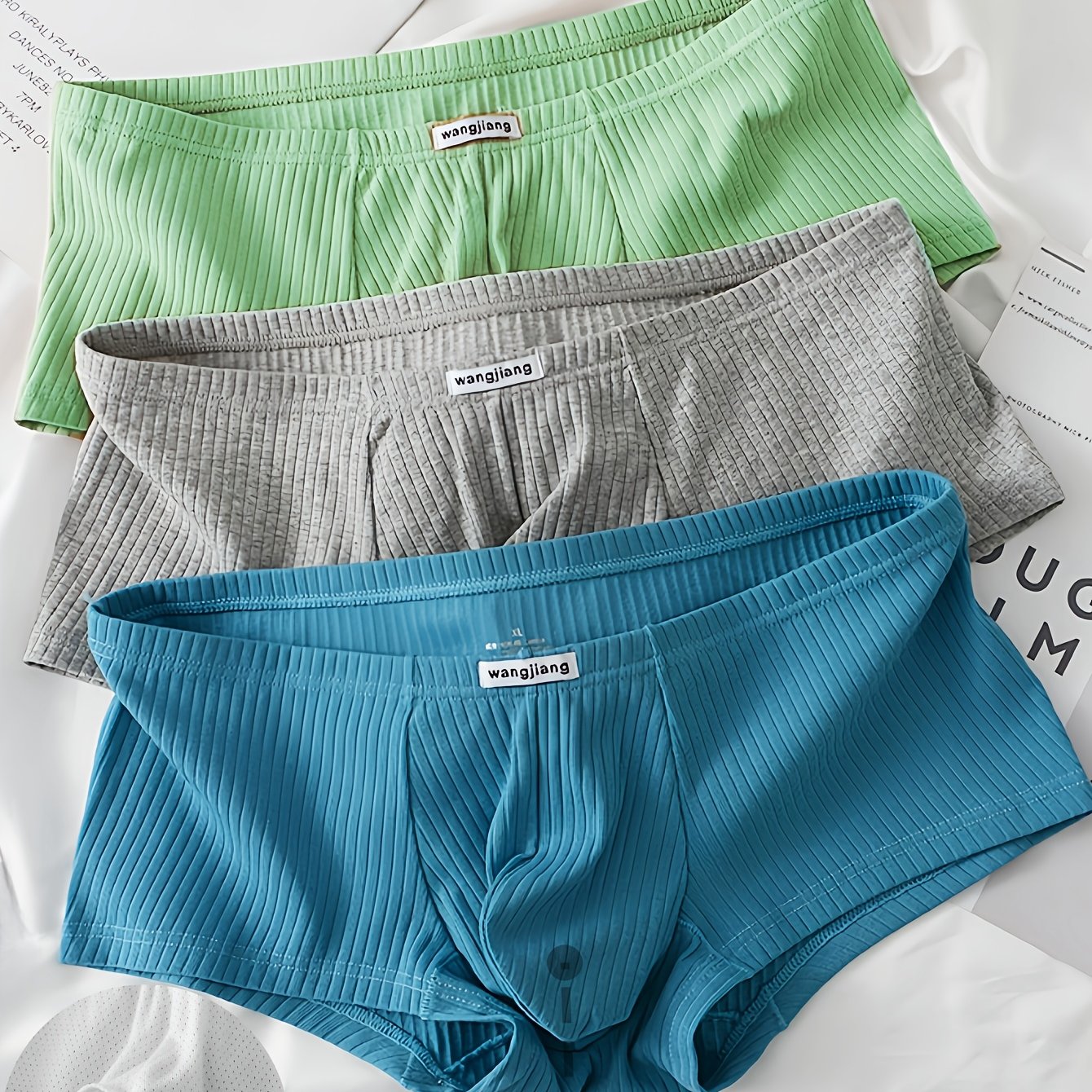 3pcs Men's Boxer Shorts Breathable Underwear Large Pouch Men's Boxer Briefs