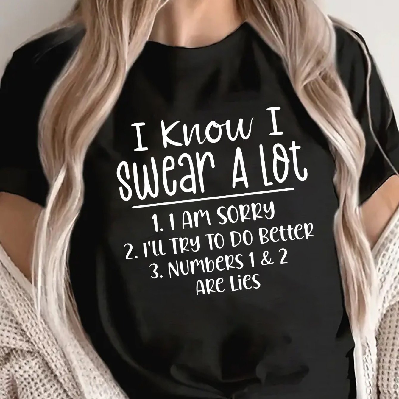 TEMU Short Sleeve T-shirt With Funny Slogan I Lightweight, Durable, Casual Wear At Home, Cafe, Or Outdoor Activities Print On Fabric
