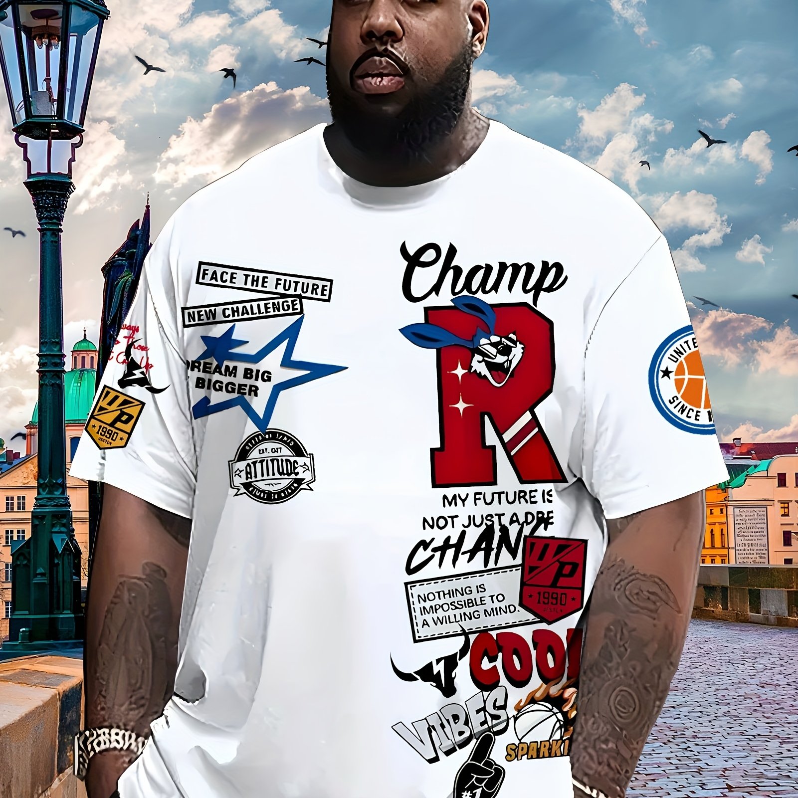 Oversized Men's And Leisure , Plus Size