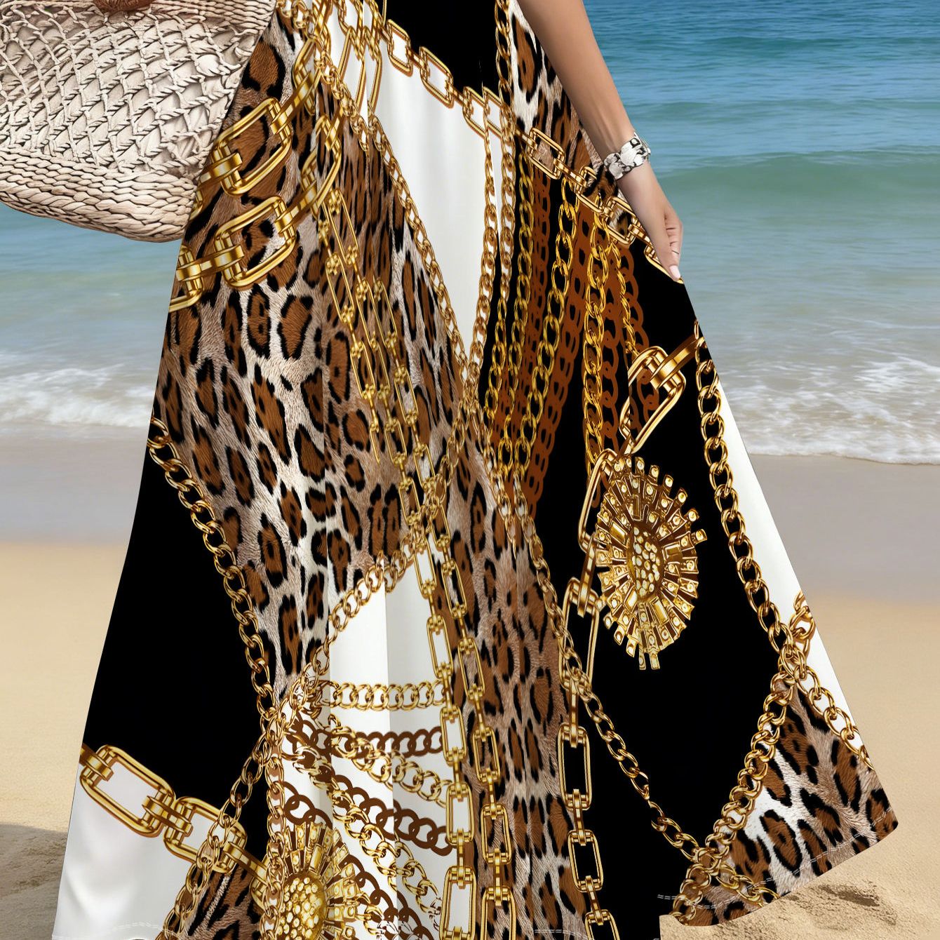 TEMU "women's Plus Size Skirt With Leopard Print And Design, Stylish And Trendy Summer Fashion. Perfect For Beach Trips, Casual , Parties And Daily