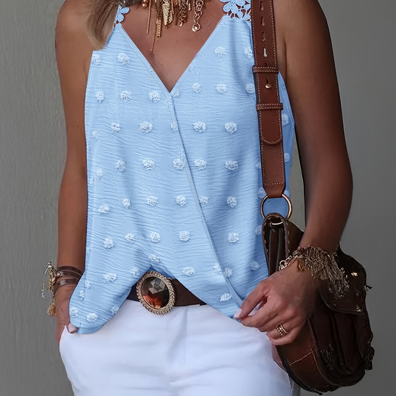 E-shop Modisches Neues Weste Frühling Sommer Damen Spitzen Träger Camisole Elegantes Jacquard