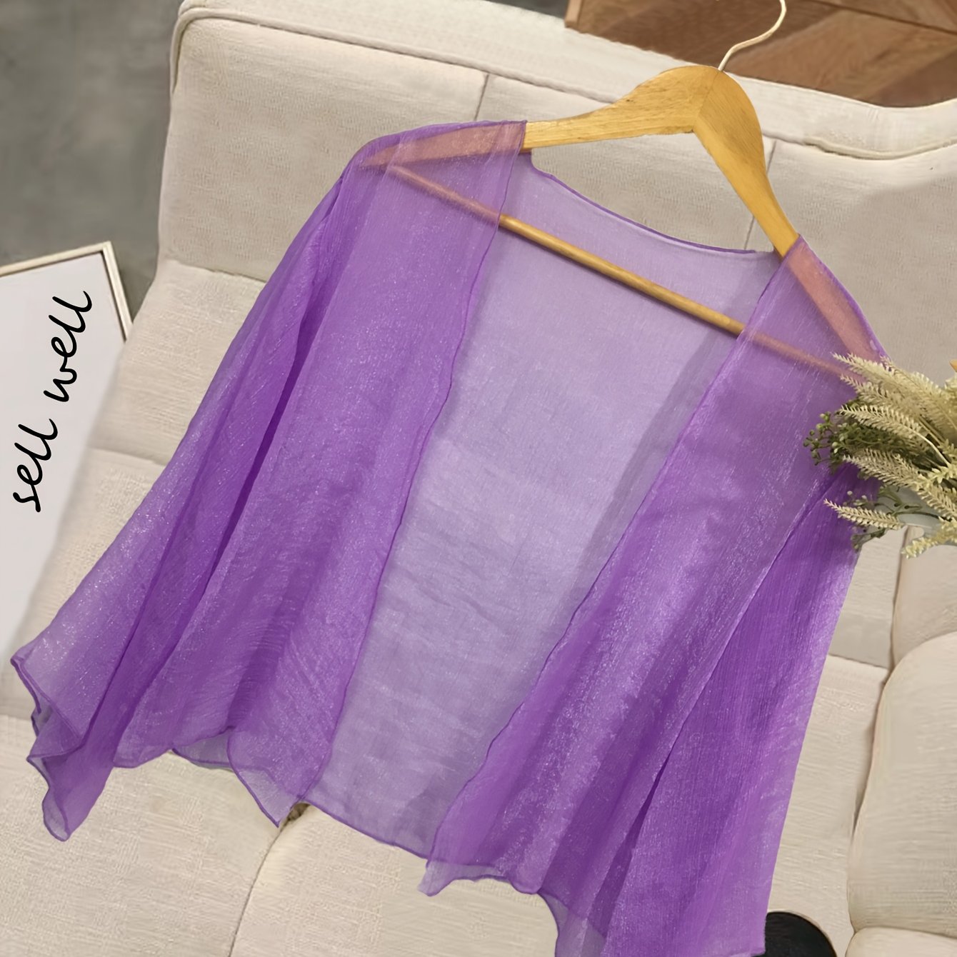 E-shop 2026 Damen Chiffonhemd mit Sonnenschutz Dünner Mantel Schal Lockerer Cardigan Hornärmel Top