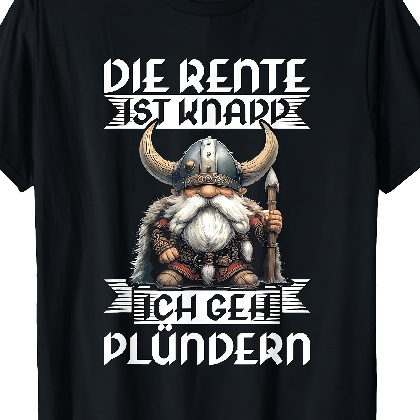 TEMU The Pension Is Scarce To Viking Pensioners Slogan T-shirt Men's T-shirt Vintage Perfect For Home|outdoor|work|gifting (mother's Day|valentine's