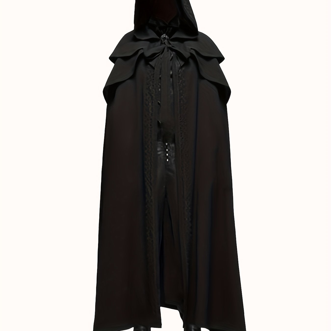 TEMU Halloween Party Medieval Cloak Gothic Men's Long Hooded Cape