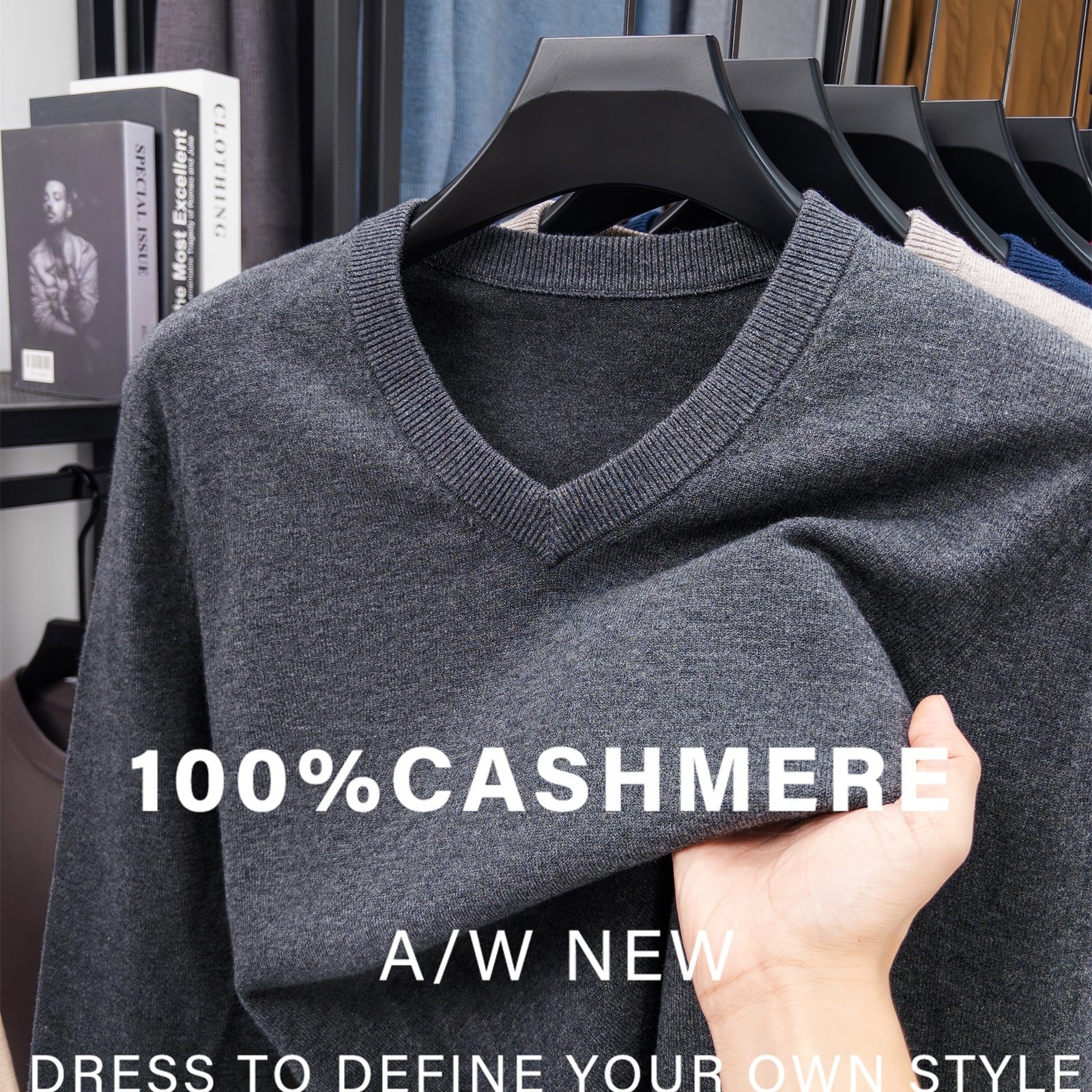 TEMU [ Obm] Men's Sweater, Knitwear, Business Outerwear And Home Inner Wear, Skin-friendly And Comfortable, Smooth Texture, Non-prickly, Business