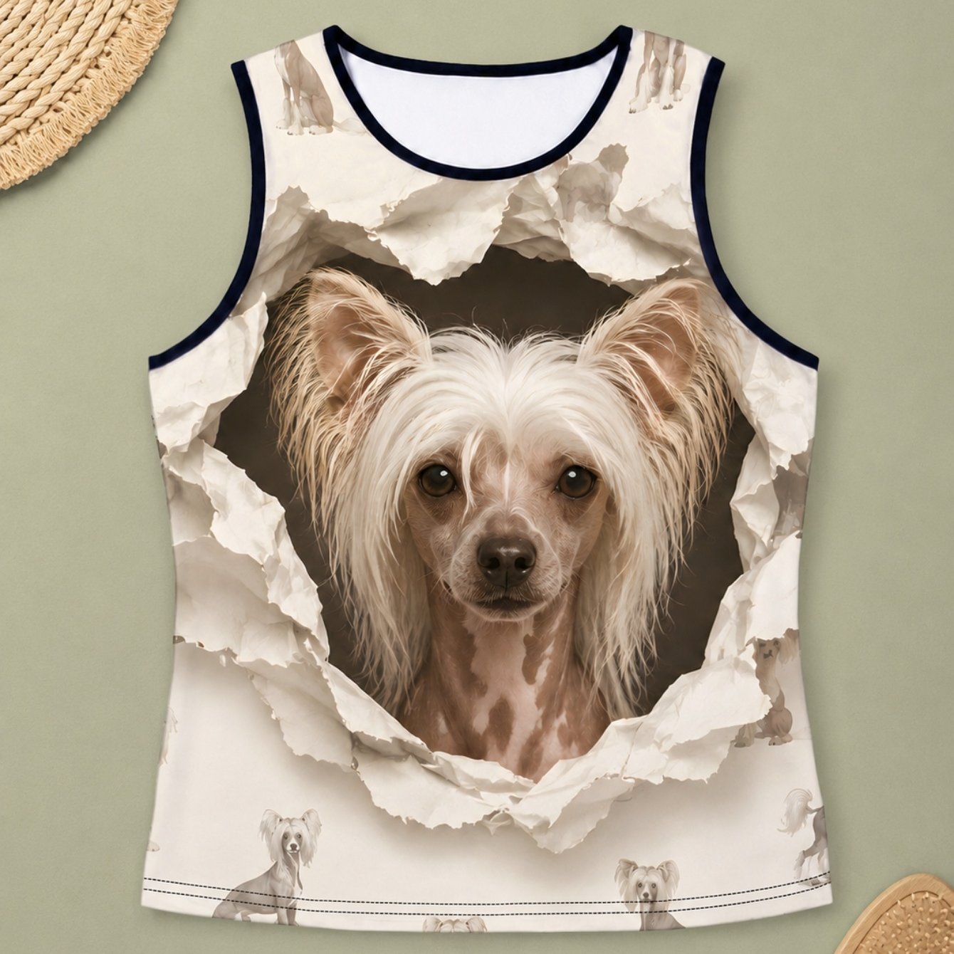 TEMU Chinese Women's Round Neck Top Vest