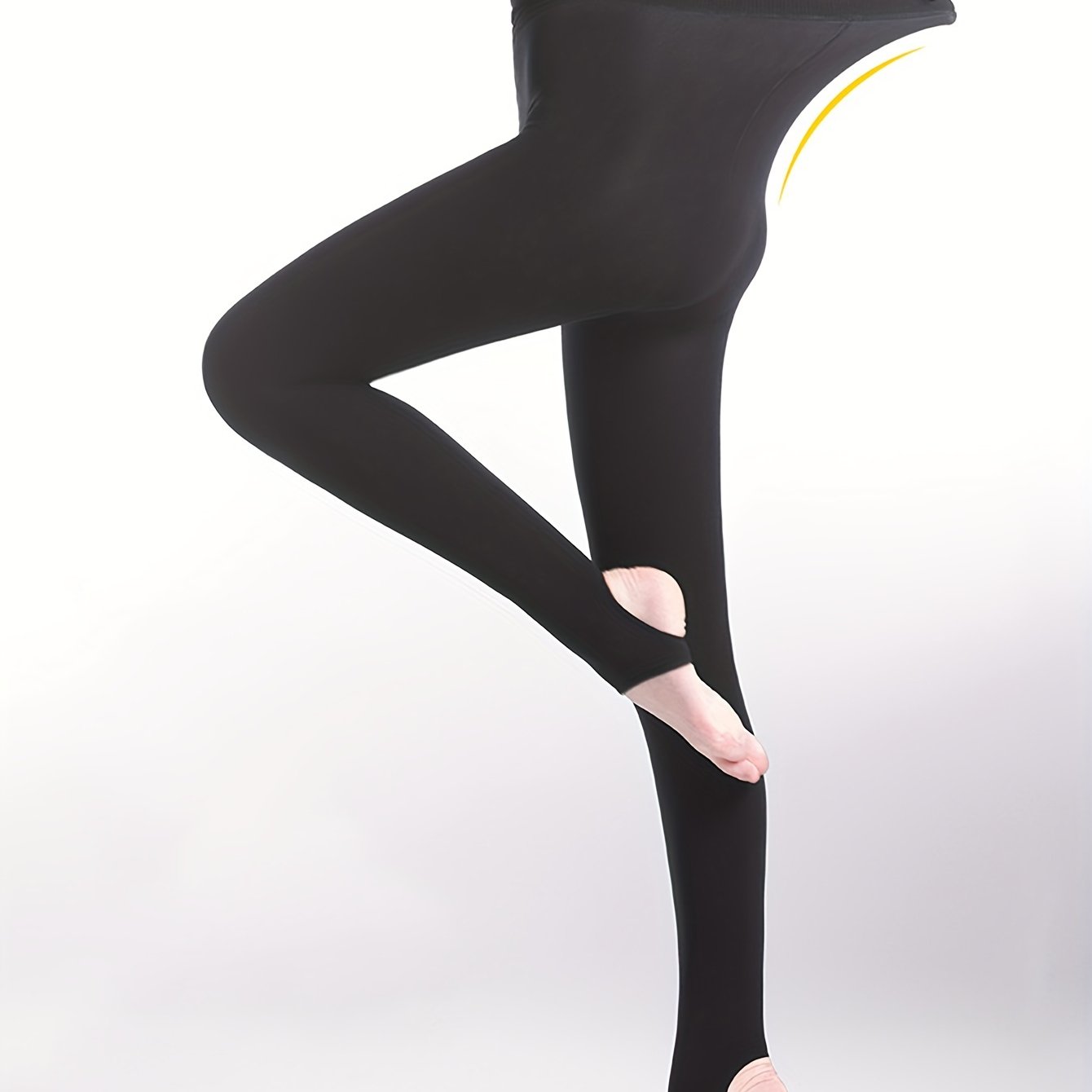1 Pack Of Women's Spring And Autumn Thin Black /continuous Leggings And Tights