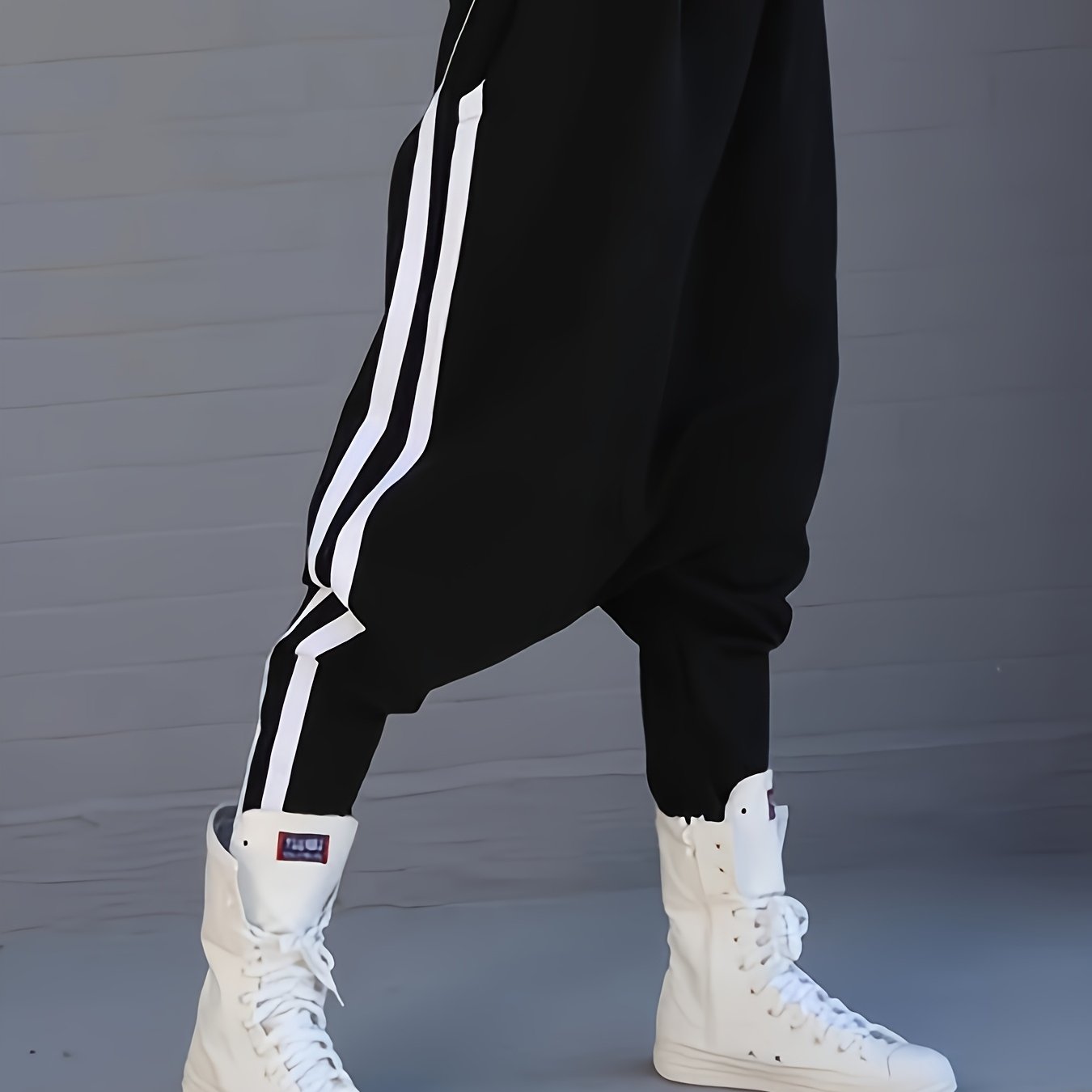 White Striped Harem Pants