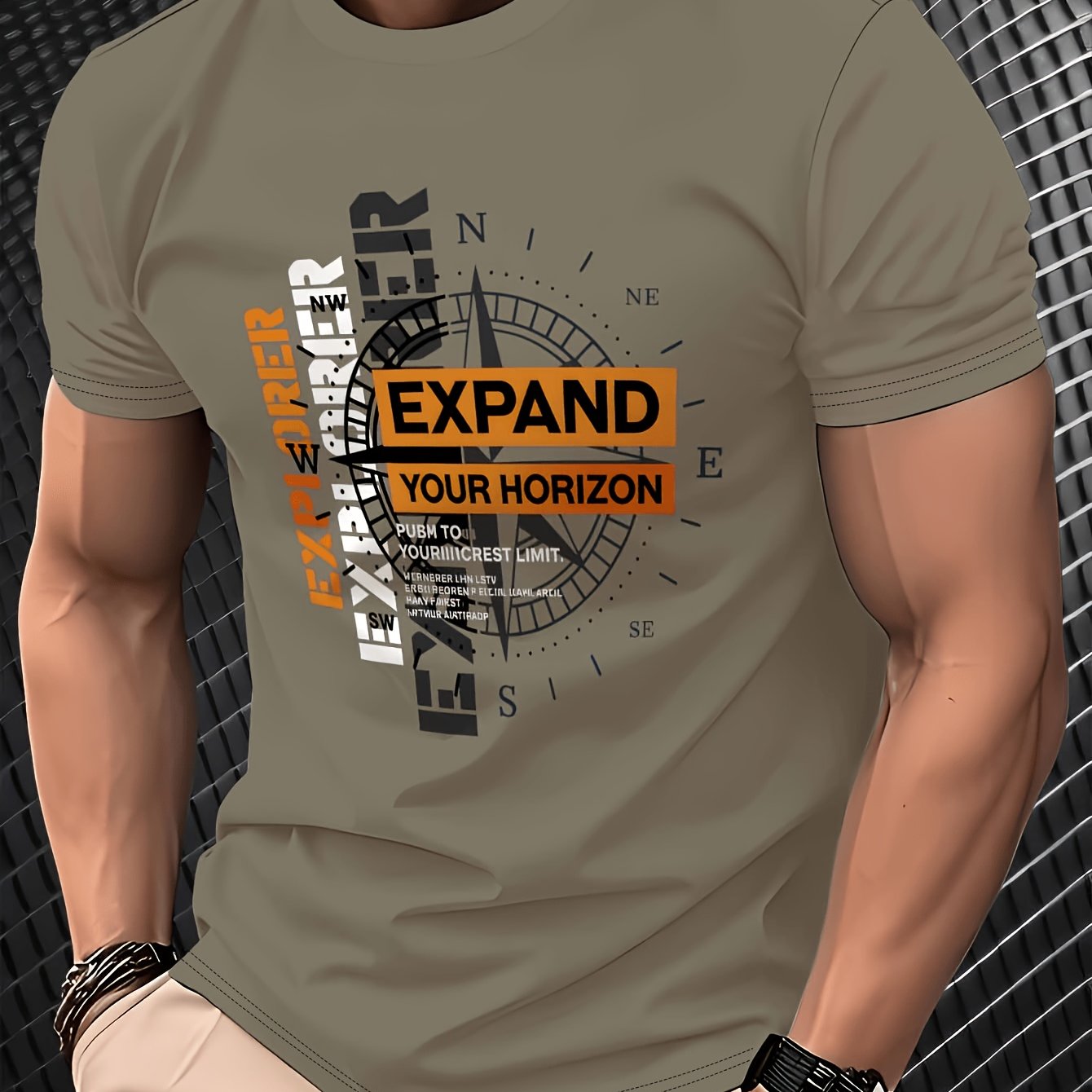 TEMU Men's Fashion T-shirt, Outdoor Commuter, Round Neck Short Sleeve, Sweatshirt