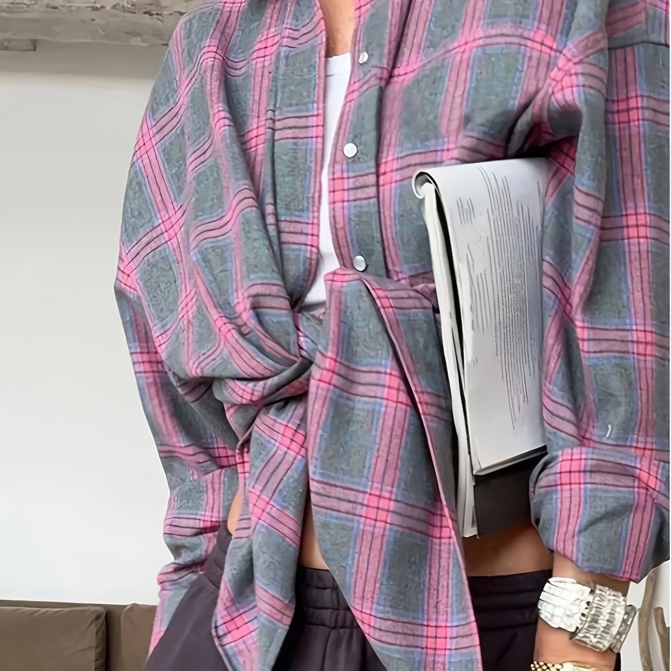 An 's Checkered Button- Long-sleeve Shirt