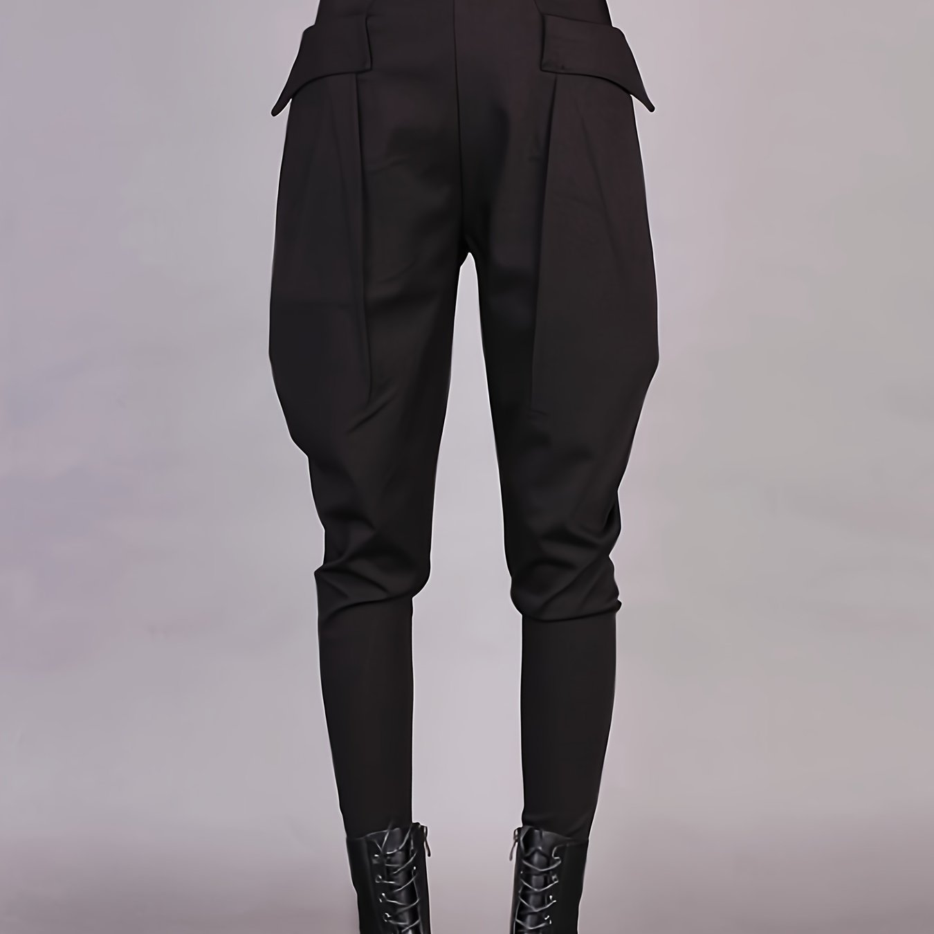 Personalized High-waisted Harem Pants For Women, Loose, Casual Black Trousers [gavin]