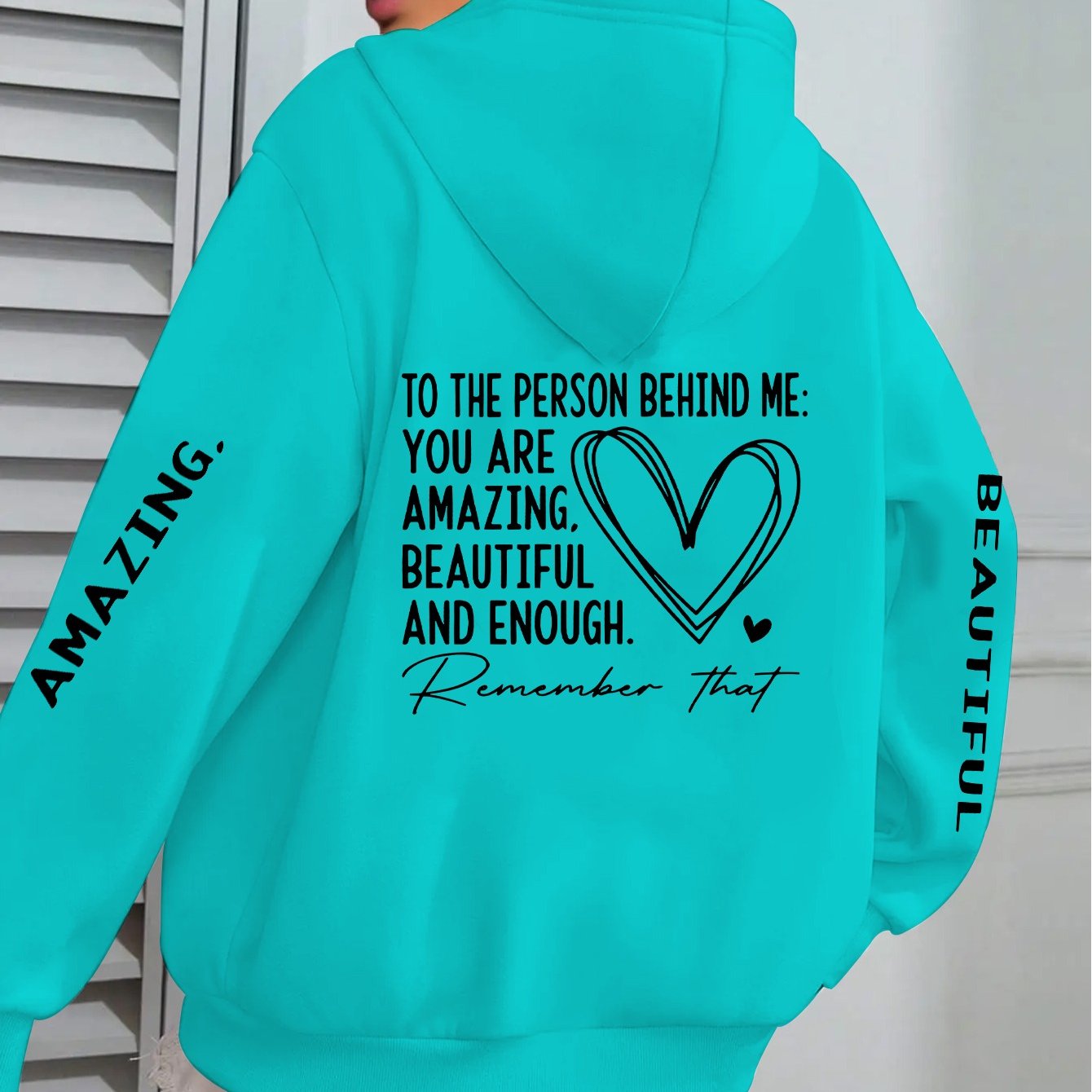 TEMU You Are Very Beautiful, . Please Text Ladies Print Loose Hoodie - Casual Sweatshirt, Machine Washable For , Soft Fabric Loose Fit Fashionable