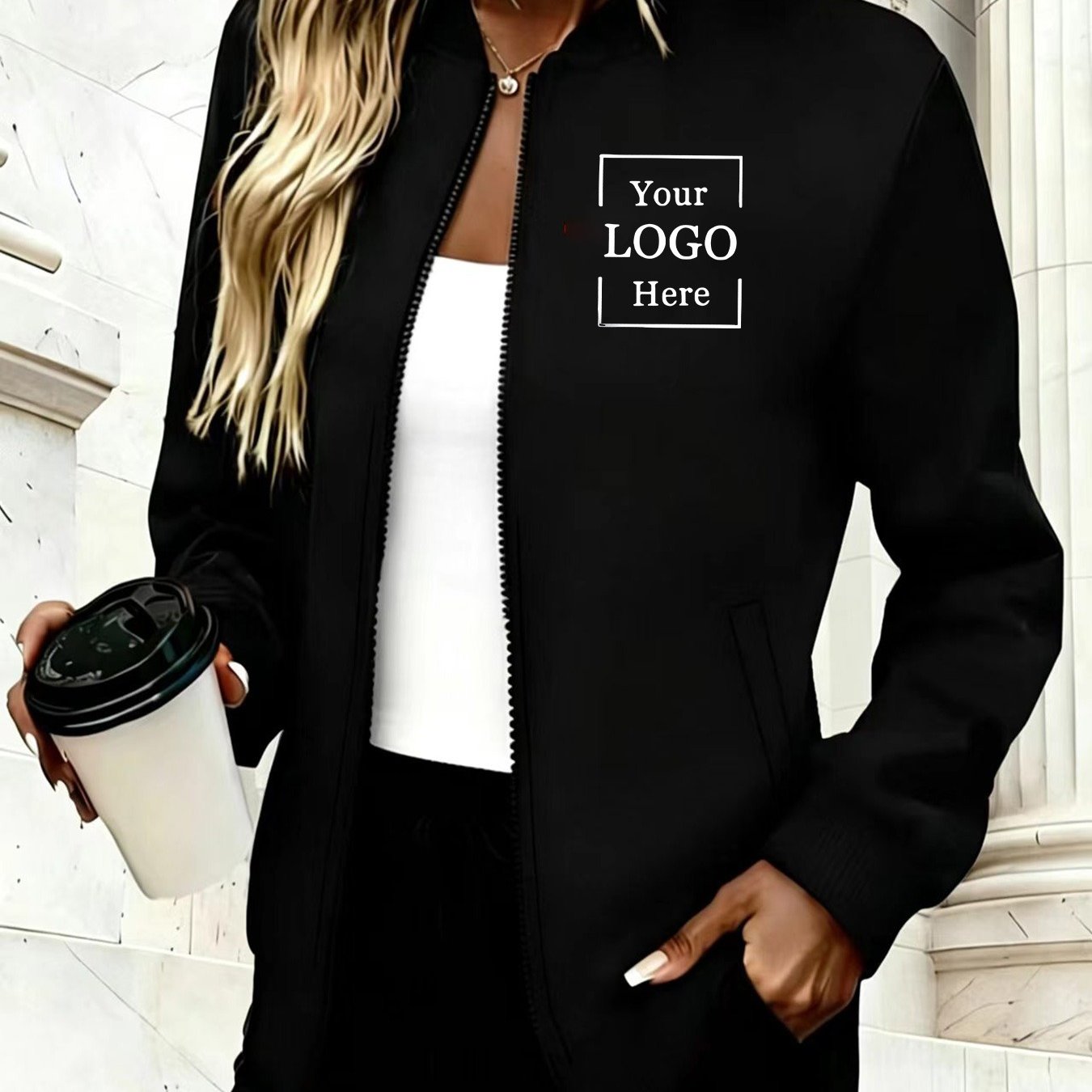 TEMU [custom Made] Custom Pattern Women's Casual Daily Comfortable Long Sleeve Jacket Coat