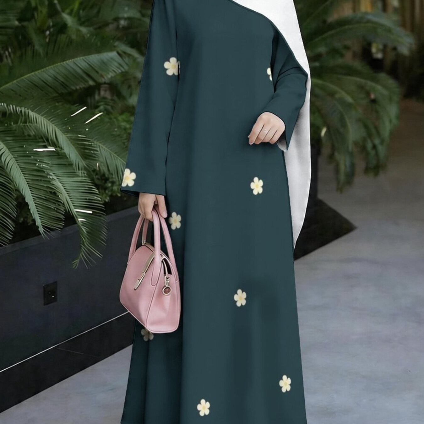 TEMU 2026 New Middle Eastern Traditional Minimalist Print Robe, Elegant Long Dress, Women's Long Loose Fit Maxi Dress, Ethnic Vintage Robe Style,