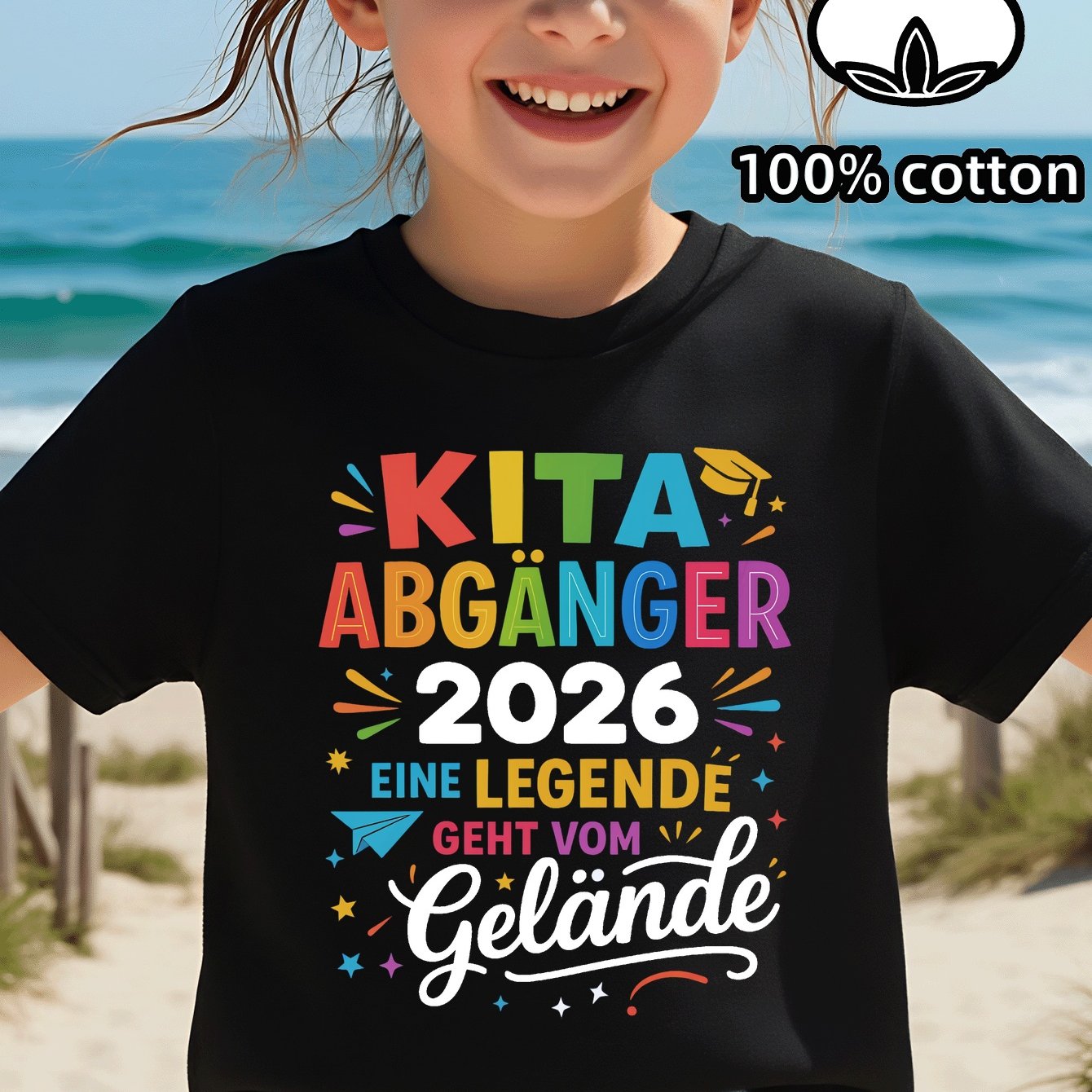 Image of Kita 2026 Girl's 100% Cotton Short Sleeve T-shirt, Soft And Comfortable Casual Top, Suitable For Wearing At Home, Outdoors, And During Sports Activities, Casual, Comfortable, And Breathable.