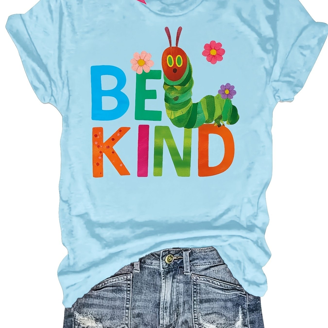 TEMU Swakaki-casual -shirt With Printed Design, Soft And Elastic Round-neck Short-sleeve Shirt, Suitable For And Washable, Comfortable Daily Wear,