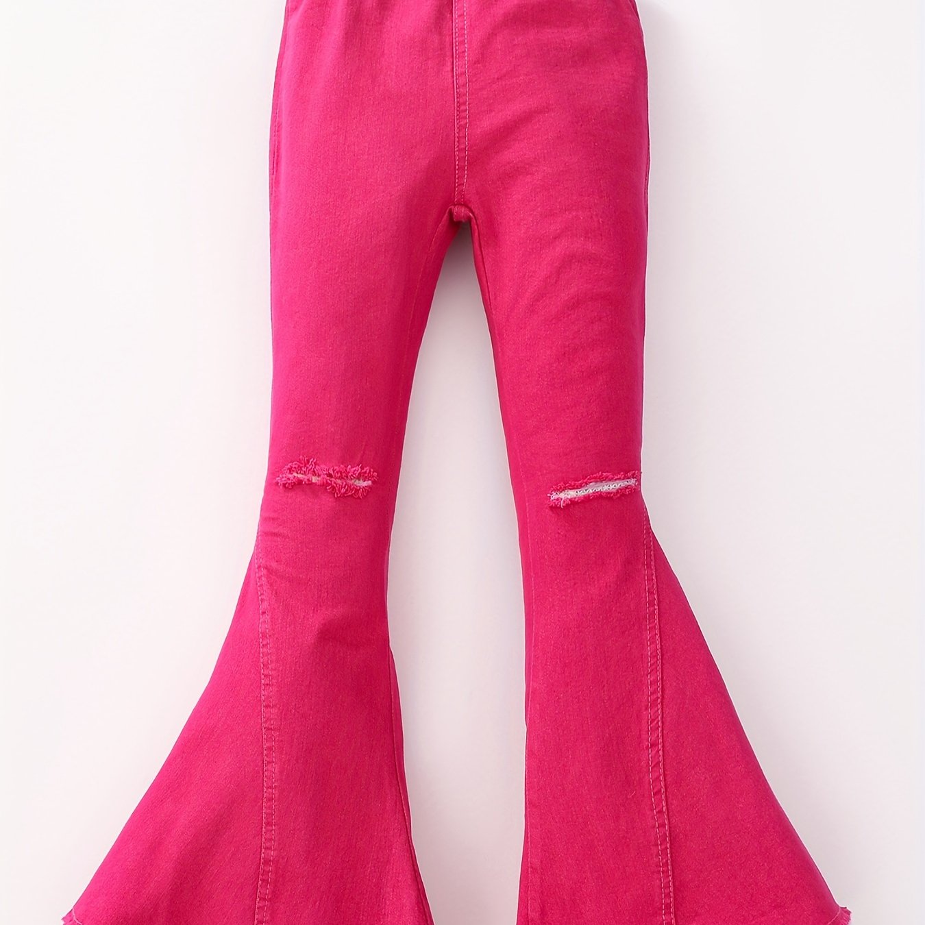 Teenage Girls' Jeans Slim-Fit Micro Bell-Bottom Pants Elastic