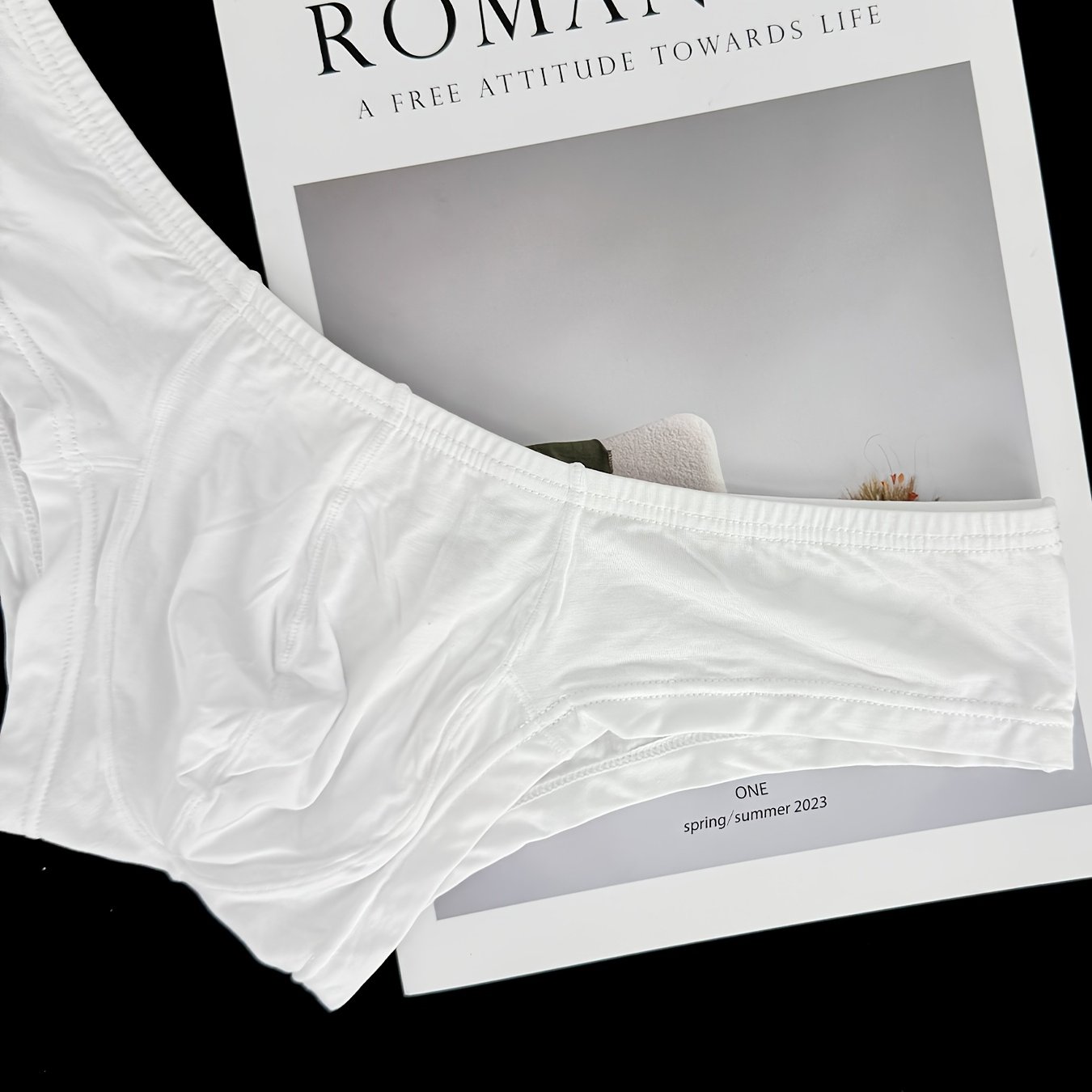 TEMU 1pc Men's Low-rise Seamless Underwear - Solid Color Briefs With Belt Loop Waistband, Breathable High-elasticity Coverage Suitable For Gym, &