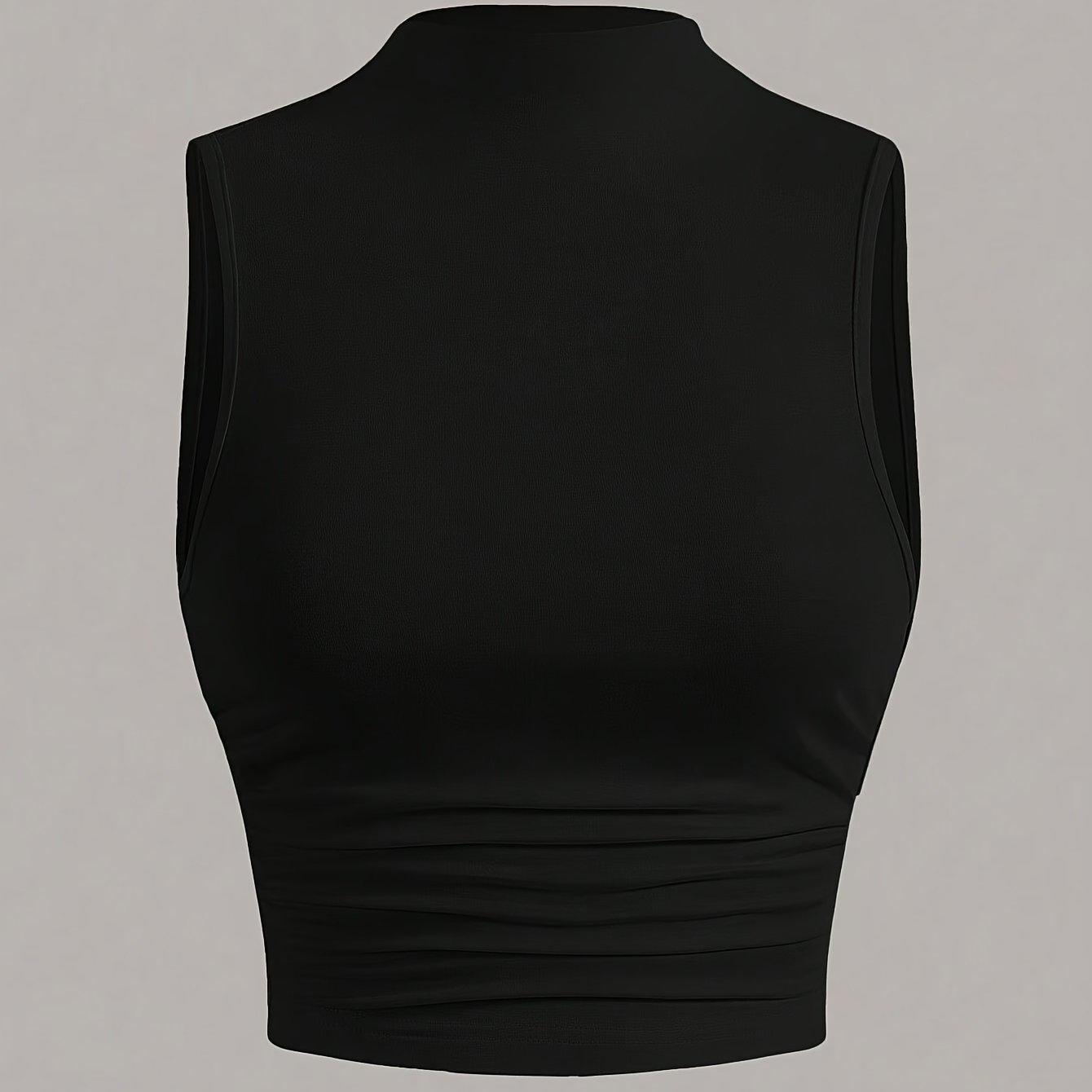 TEMU Damen Tank Top mit hohem Kragen in Unifarben