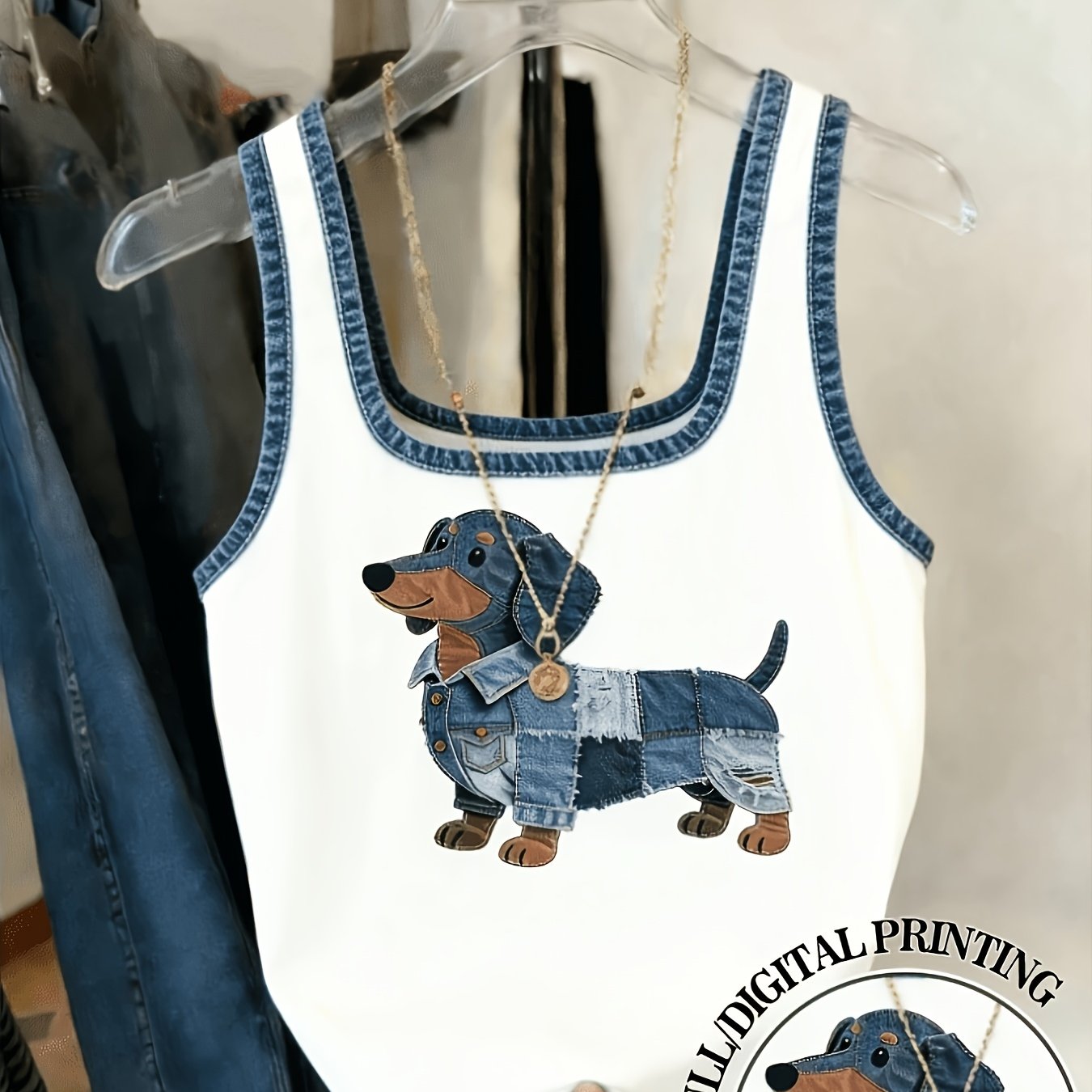 TEMU Gavin Targeted Development Women's Wear Casual Puppy Print Vest