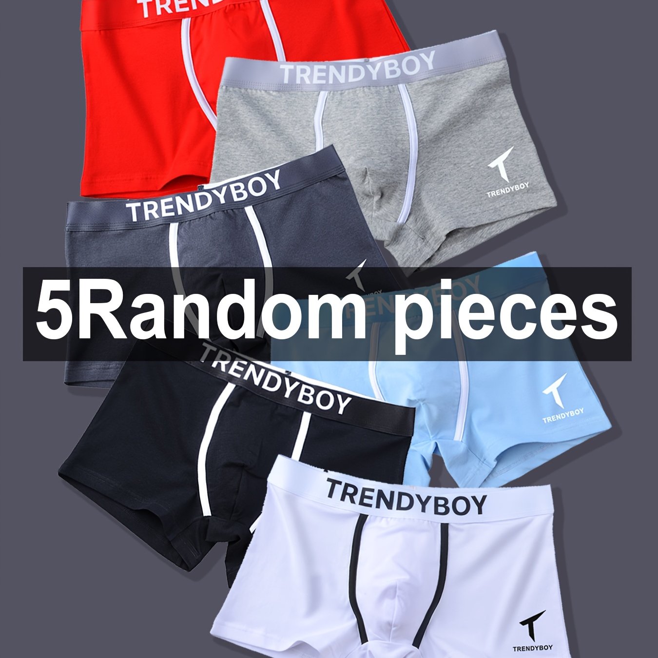 E-shop 5er-Pack atmungsaktive und weiche Herren-Boxershorts, Herrenunterwäsche, Herren-Style-Shorts, elastisch und bequem, sehr gut geeignet für den