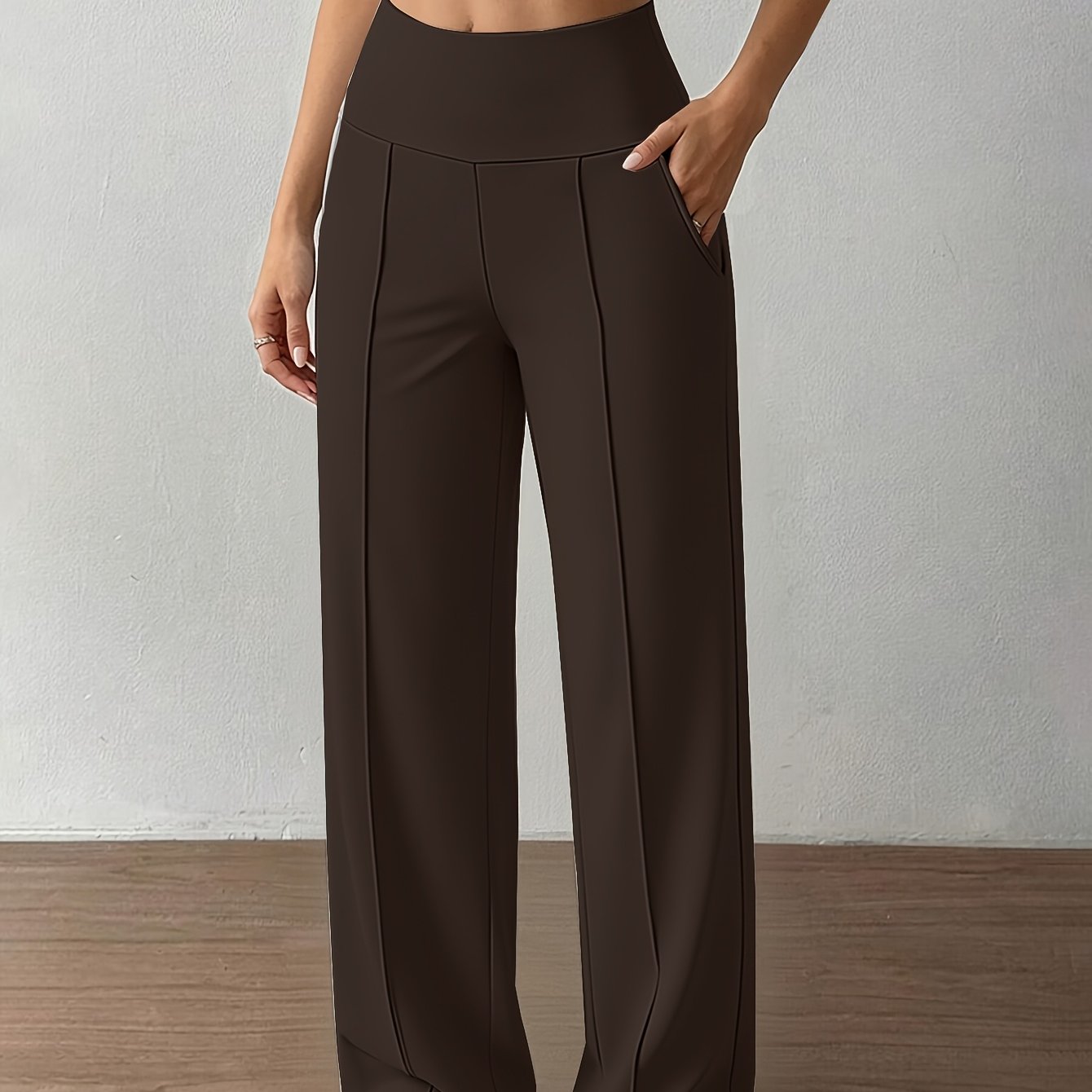 TEMU W.LAOLESI Pantaloni da Donna a Vita e Larga - Pantaloni Elasticizzati con Vita a Operazione , Morbidi a Drappeggiata e 2 - Pantaloni Casual