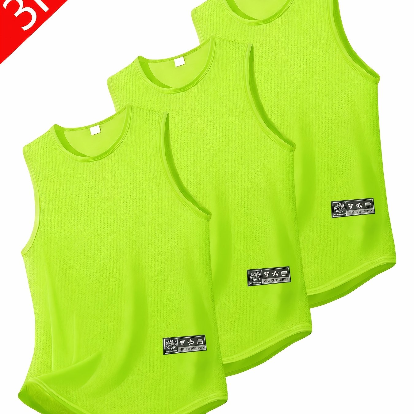 TEMU 3pcs Quick- Vests, Sleeveless Gym Vests, Suitable For Fitness And Running (fluorescent Green, Burgundy, Blue) Available In Multiple Colors