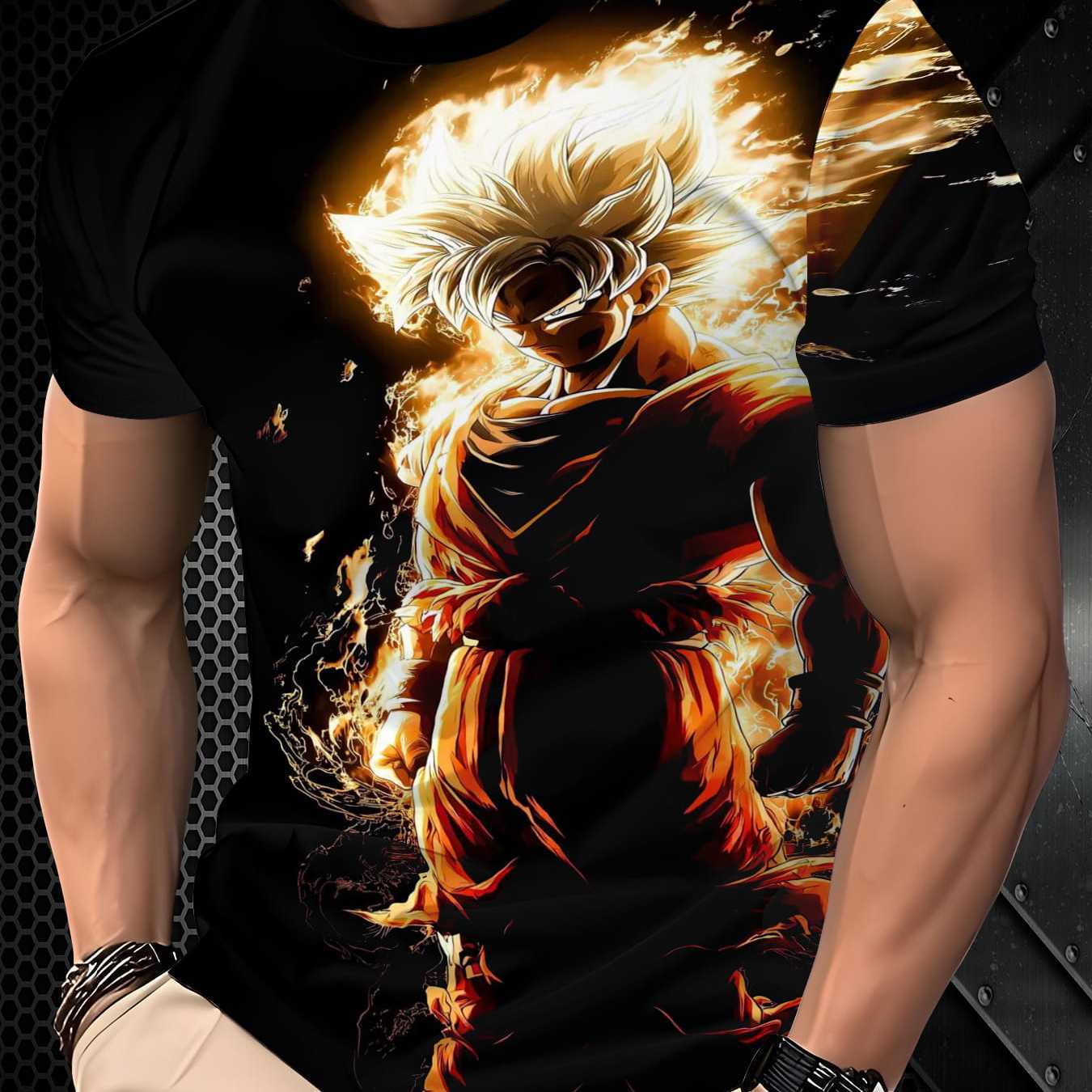 E-shop Lässiges Herren Sport T-Shirt mit 3D-Druck - Lebendiges Streetstyle-Design, atmungsaktive, reguläre Passform mit Rundhalsausschnitt,