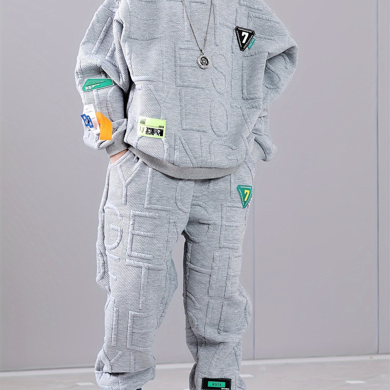 Image of Spring/autumn Outfit Boys' Fashion Set Autumn Casual Trendy Outing Little Boy 2pcs Set, For Outdoor