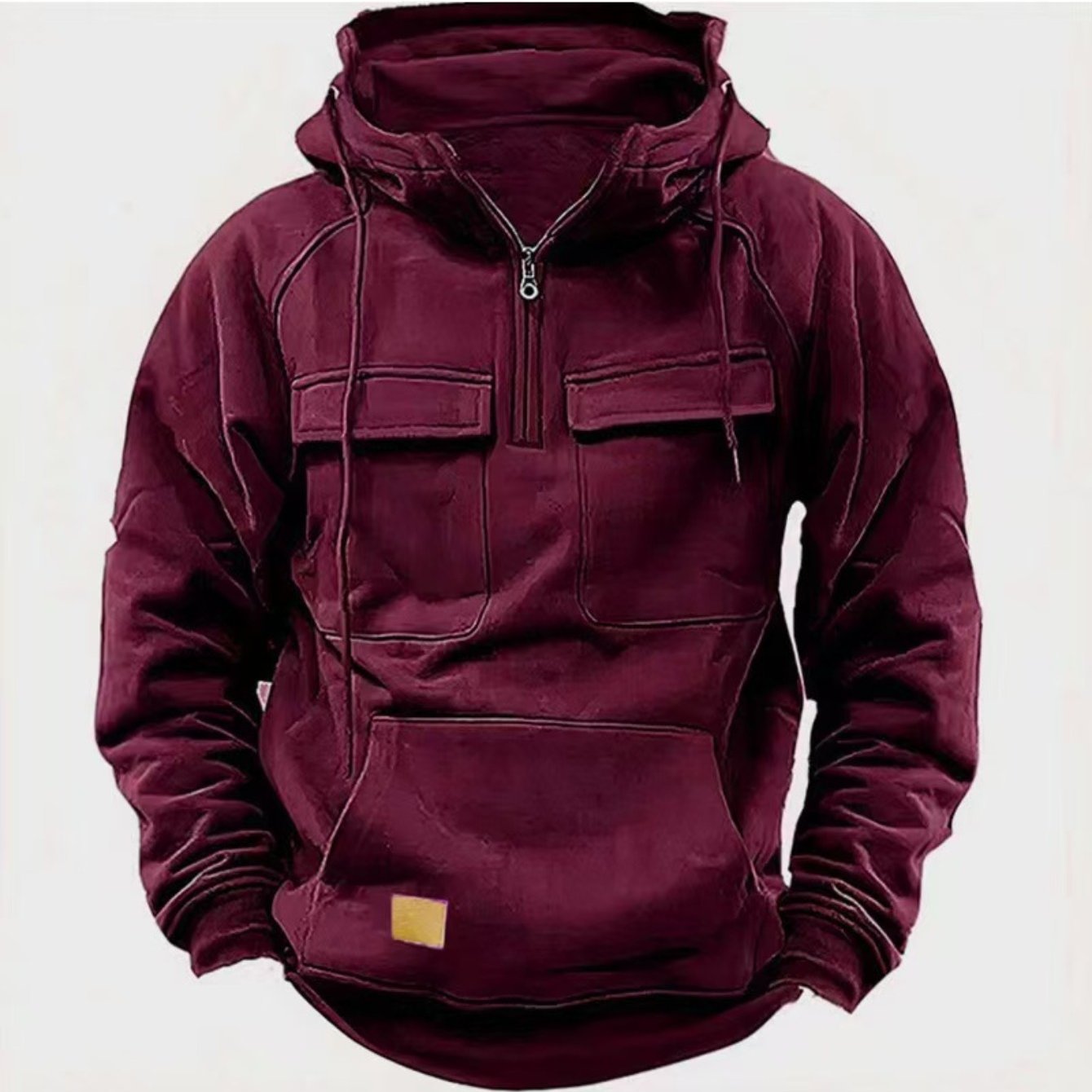 Image of New Autumn Winter Men Solid Color Hooded Sweatshirt Youth Sports Multi Outer Jacket (please Refer To Size Chart)