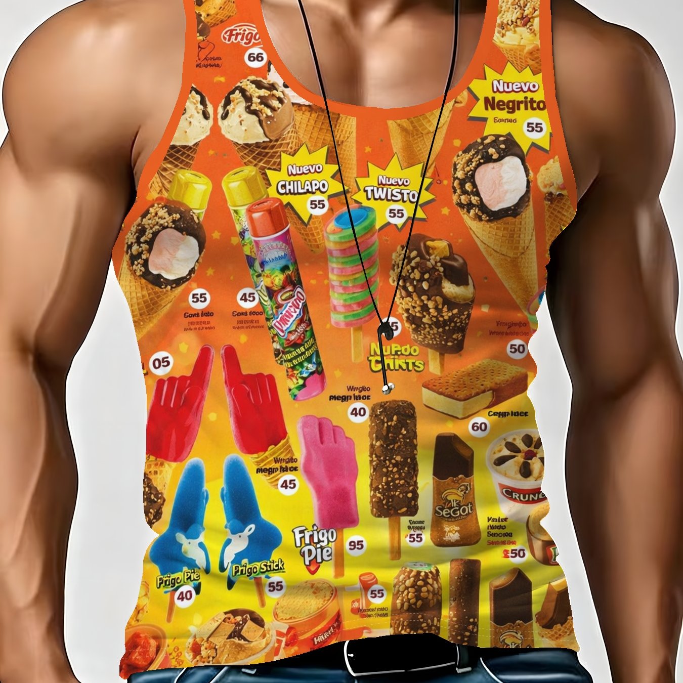 TEMU Men's Loose-fitting Sports Tank Top, Sleeveless T-shirt For Summer Workouts, Print Vest