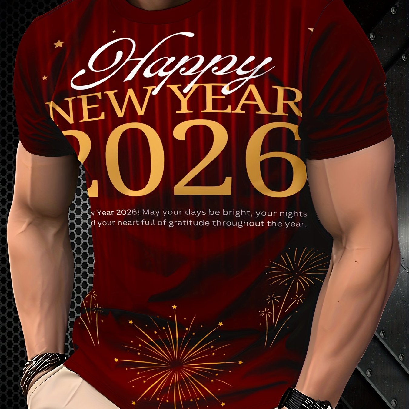 TEMU Men's Print T-shirt With A Round Neck And Short Sleeves, Perfect For Summer Casual Wear. Made From Regular, Machine Washable, Suitable For Everyday , And Trendy Streetwear