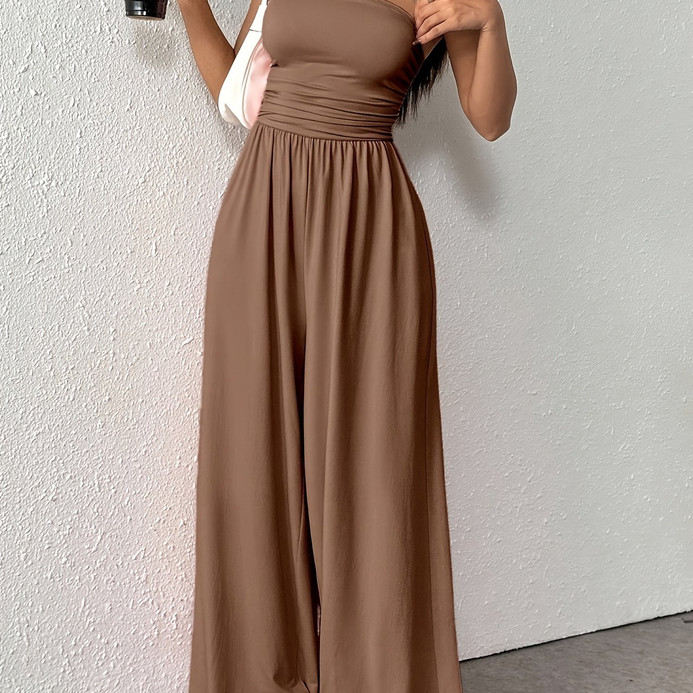 Casual Pleated Loose Jumpsuit, Wear