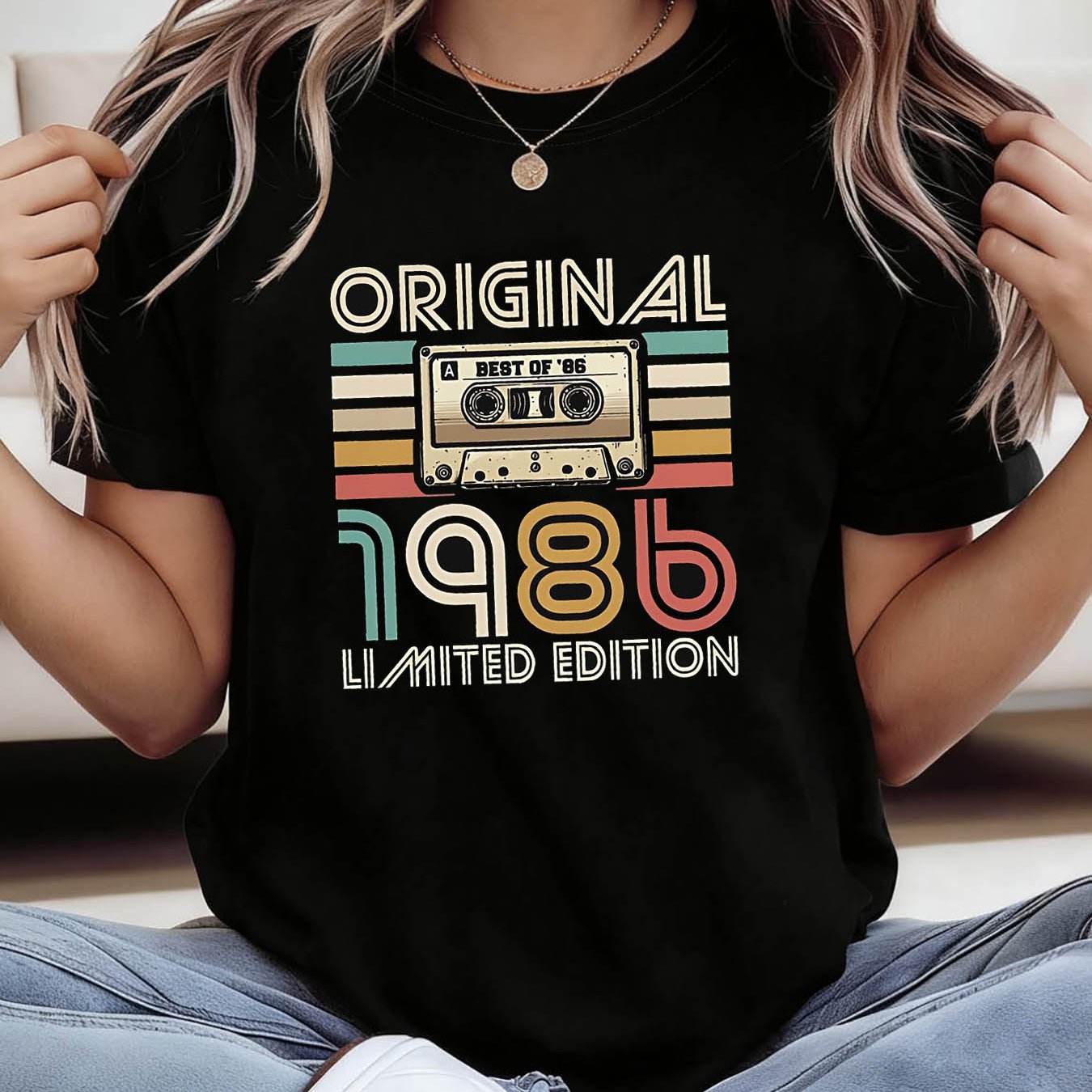 E-shop ORIGINAL 1986 LIMITIERTE AUFLAGE T-Shirt mit Buchstaben-Print, Kurzarm-Freizeitoberteil mit Rundhalsausschnitt für Sommer & Frühling,