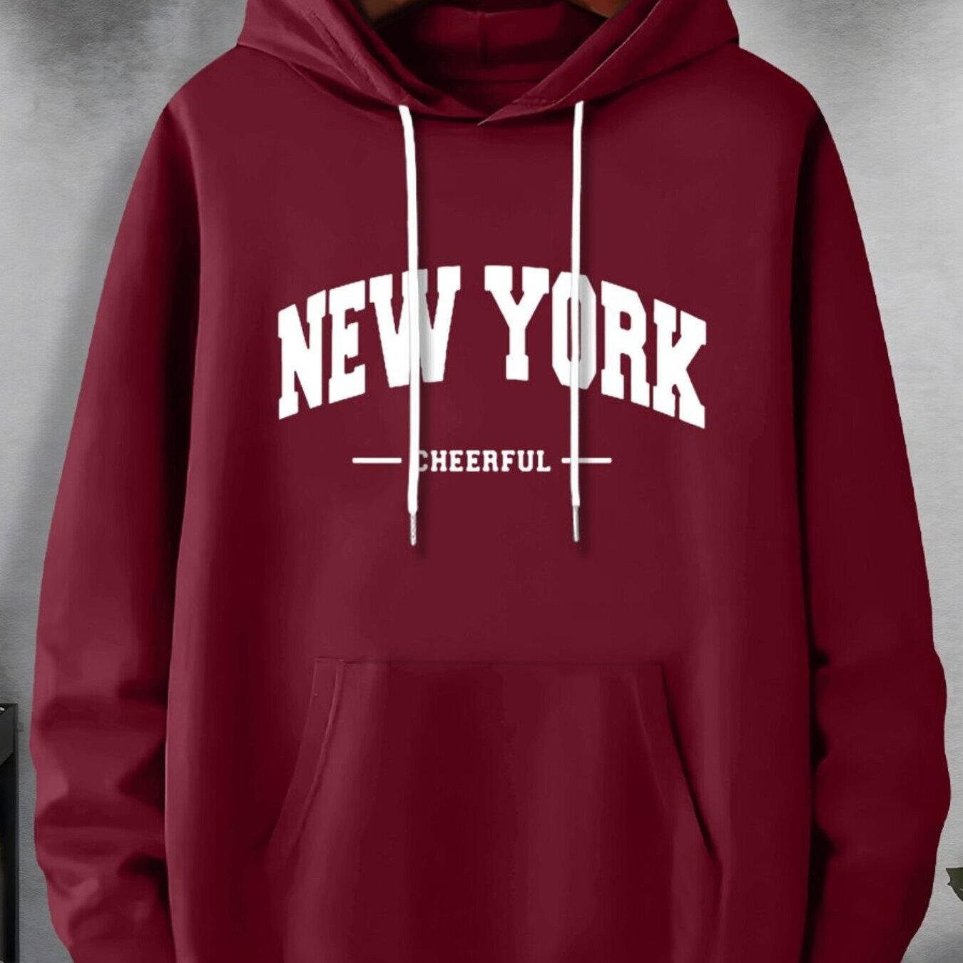 TEMU Men's Plus-size Trendy Letter Print Fashion Hoodie, Casual Sports Hooded Sweatshirt, Plus Size