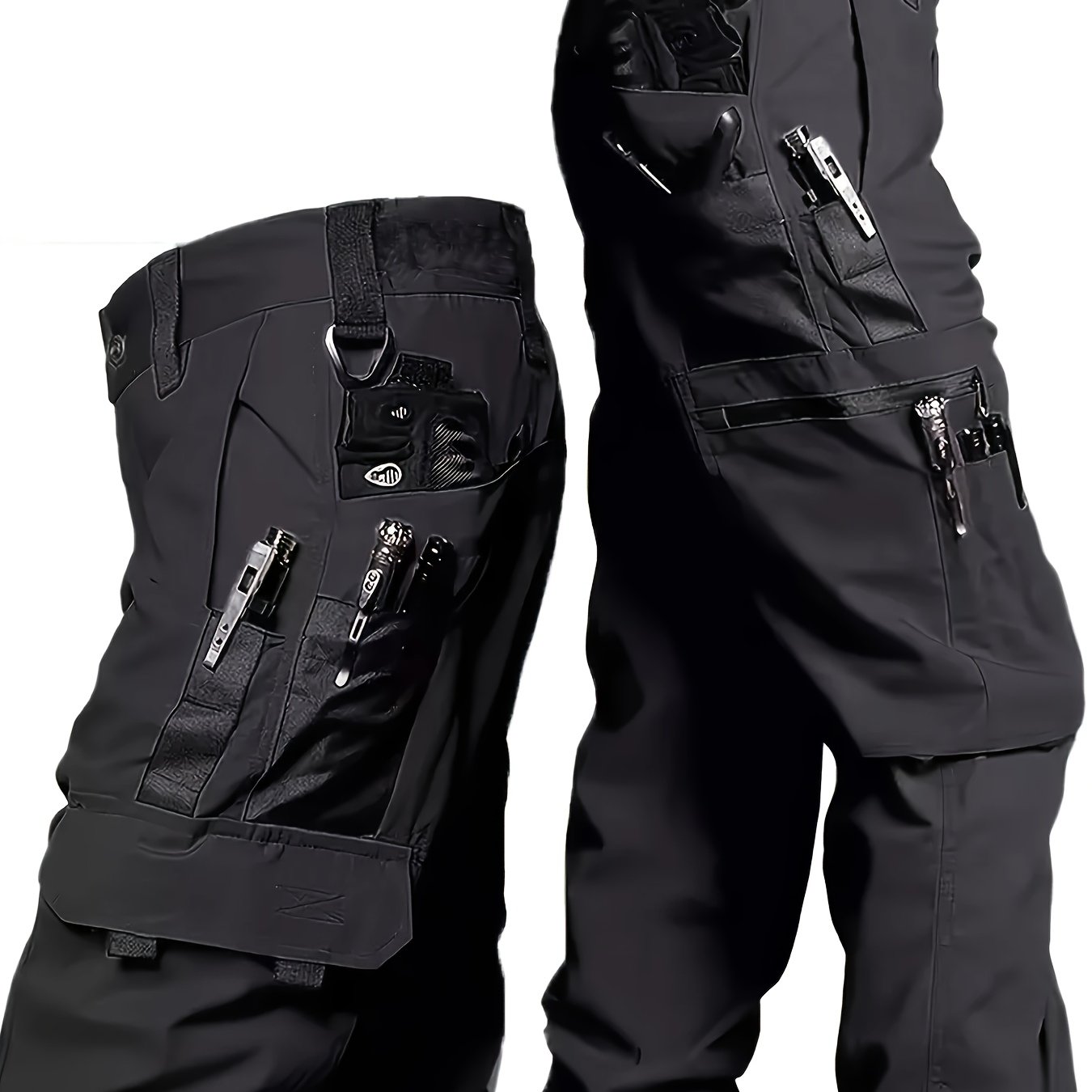 TEMU Men's Multi- Pants, Tear Resistant And Durable Straight Leg Trousers, Ideal For Outdoor Activities And Camping, Essential For , Long-lasting And
