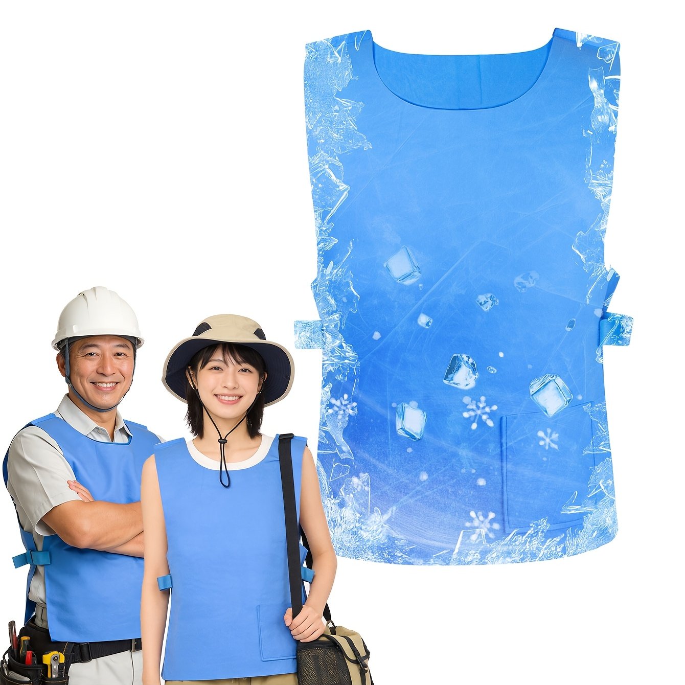 TEMU 【水冷ベスト】熱中症予防 | 循環式水冷技術で常時冷却。建設、農業、屋外作業、スポーツ、釣り、オートバイに最適。フロントオープン着脱が簡単。