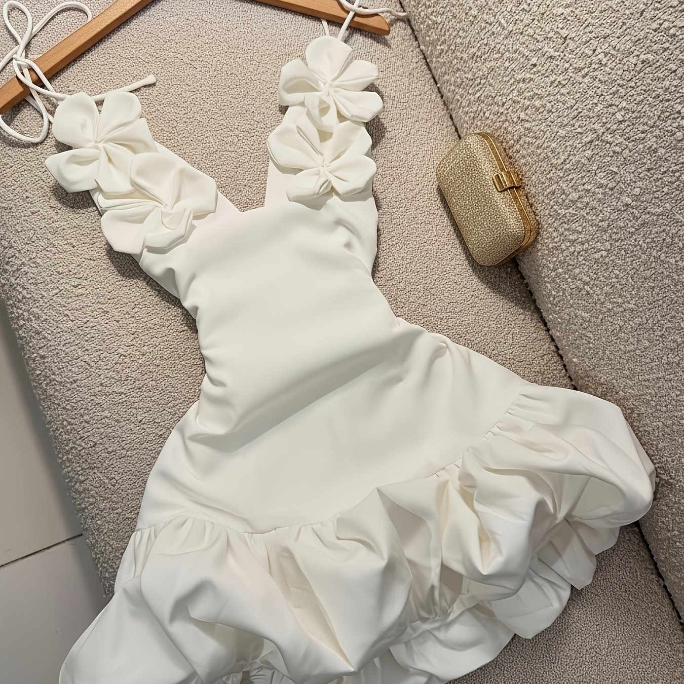 TEMU Valentine's Day Party Dress, Floral Bud Dress, Sexy Floral Bud Dress, Handmade Floral Suspender Dress, Bridesmaid Dress, Vacation Dress