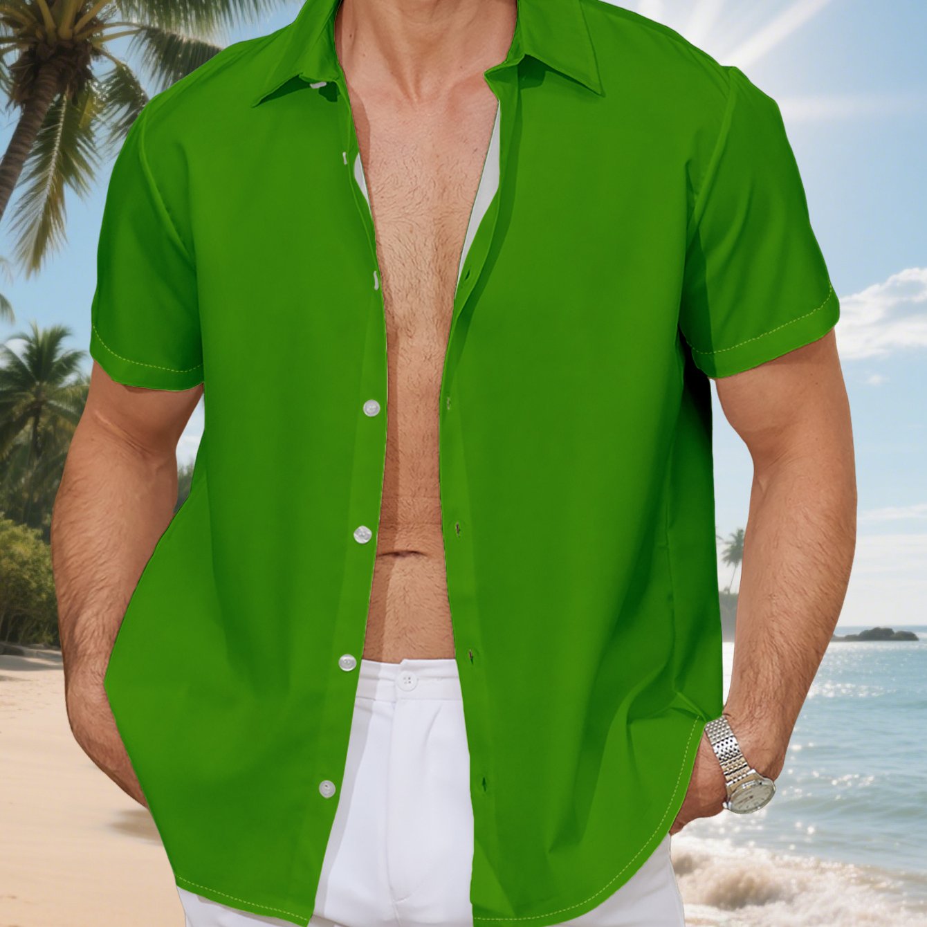 TEMU Printed Design â Not Textured Men's Short Sleeve Shirt - Stylish And Minimalist Short Sleeve, Button-up, Casual Lapel Shirt, Fashionable And