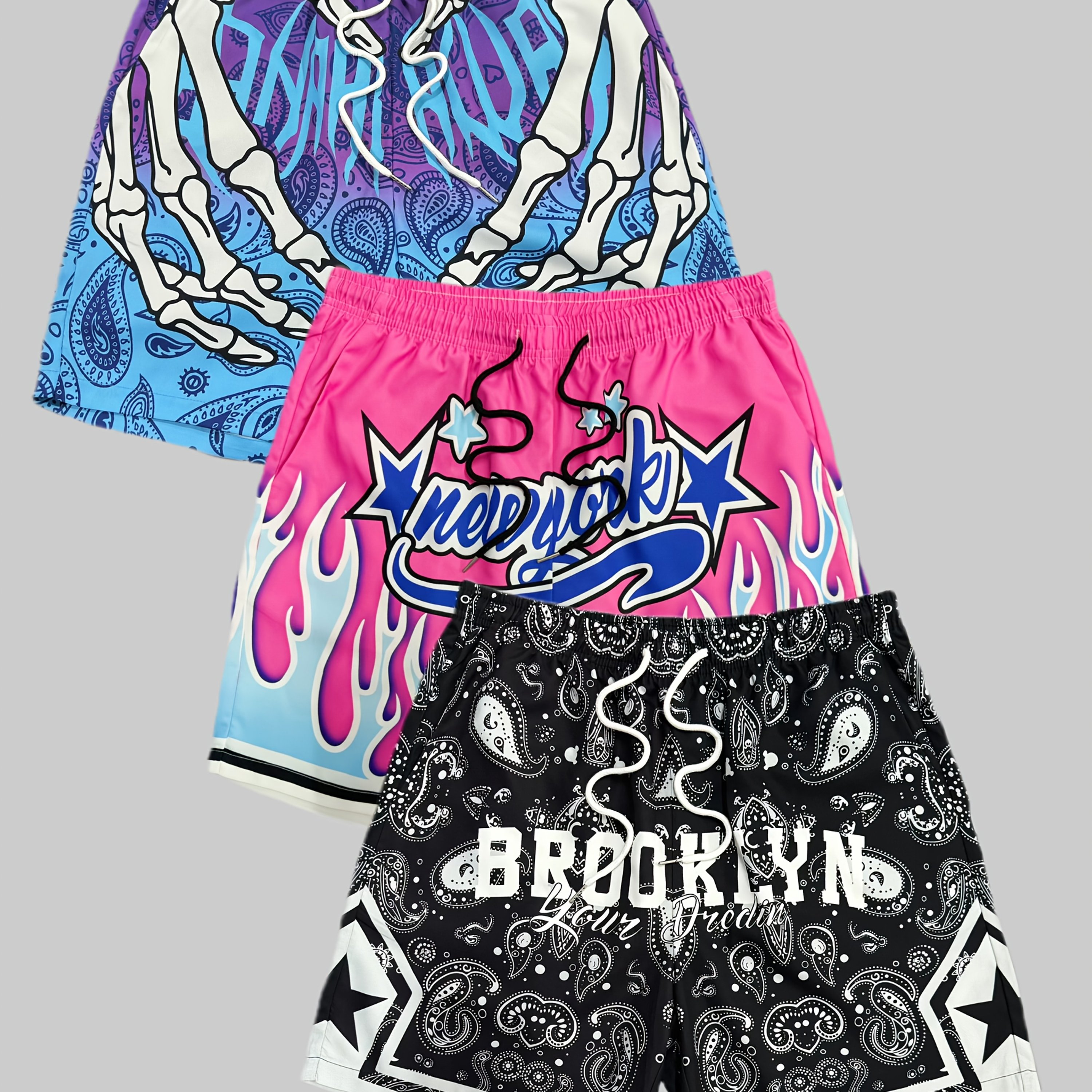 TEMU '-pack Printed Beach Shorts