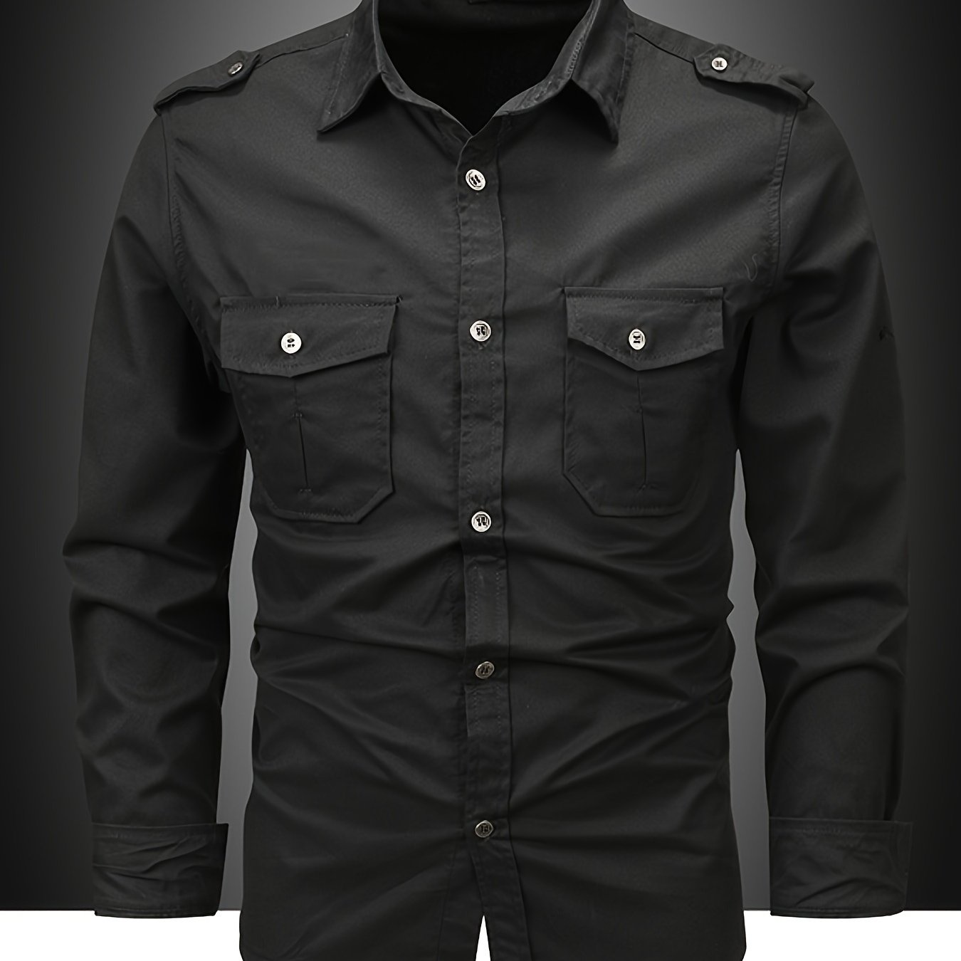 Men's Long-sleeved Summer Shirt Outdoor Casual Workwear Twill Top Shirt