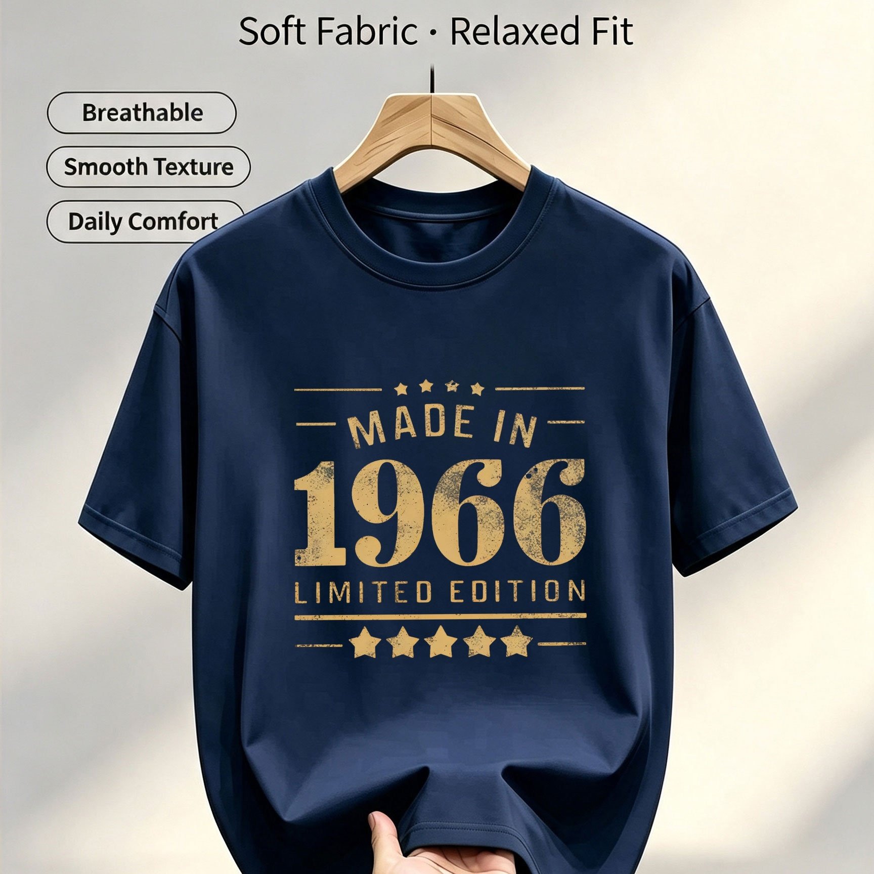 TEMU Men's Casual Short Sleeve T-shirt, New Arrival Round Neck Polyester Top, Machine Washable, Ideal For Summer Outdoor Activities, Summer Casual