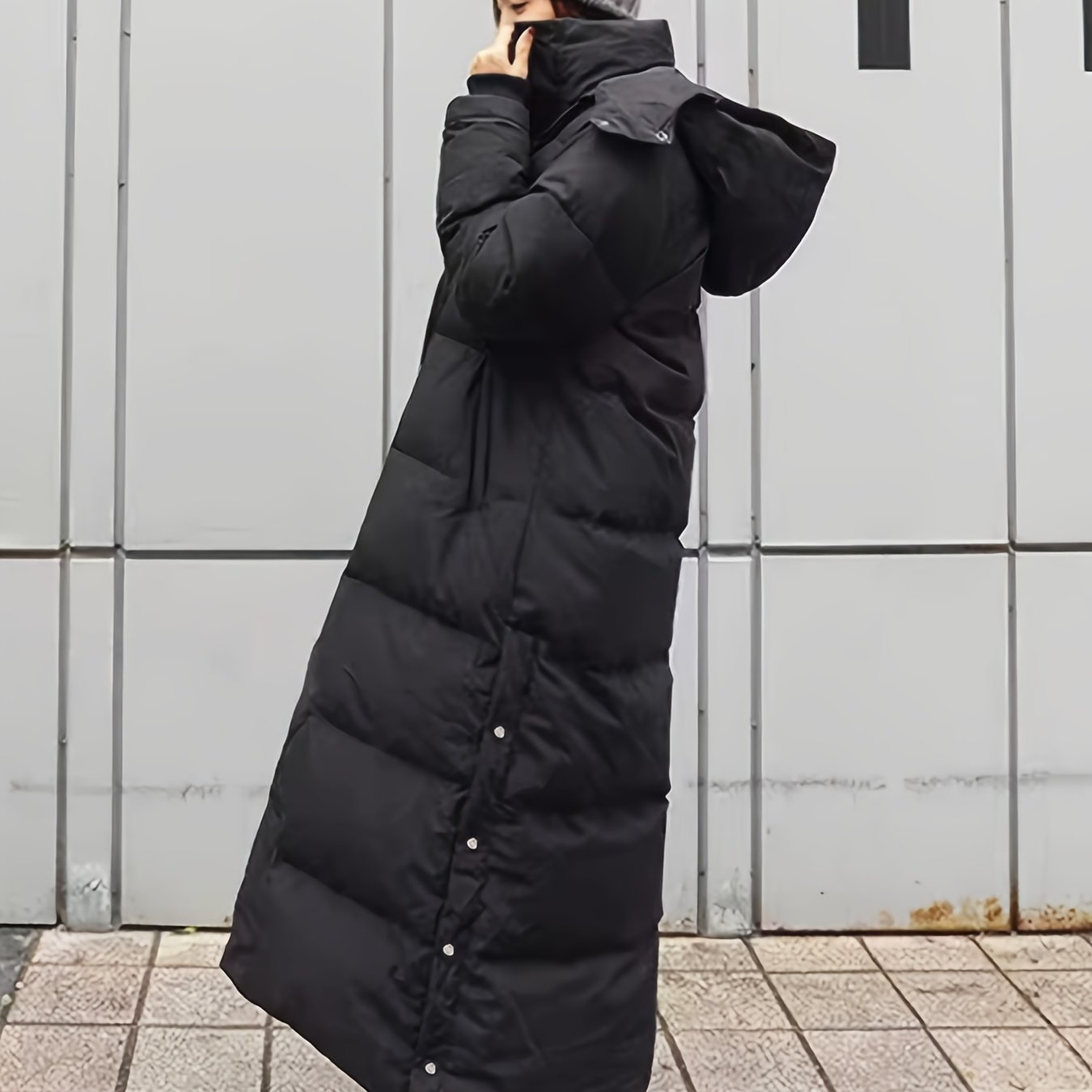 TEMU Women's Long Over-the-knee Coat, 2026 Winter New Style, Loose Fit Padded Coat, Thickened -padded Jacket