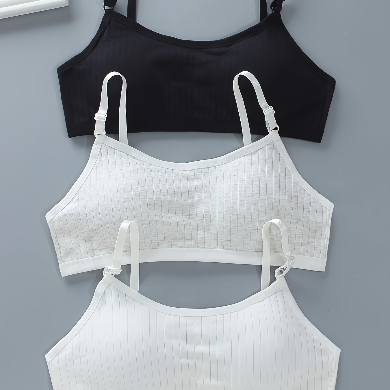 Set Of 3 Adjustable Shoulder Strap Bras 11-13