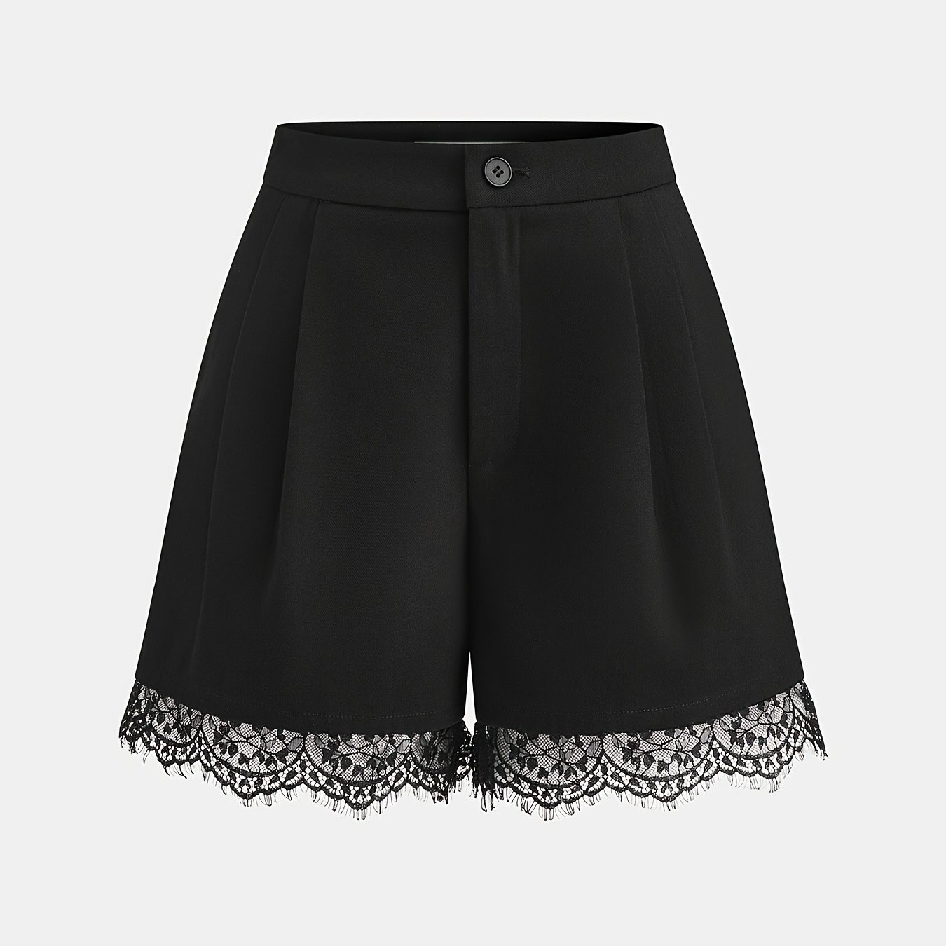 E-shop Vielseitige Damen-Shorts mit Spitzenbesatz, hoher Taille Knopf-Design für die tägliche Freizeitkleidung