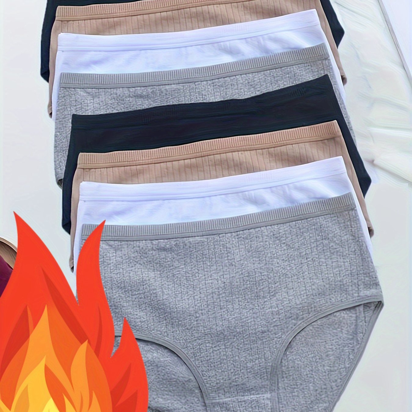 E-shop [8er-Pack High Waist Slips] 8er-Pack Einfarbige, Bequeme, Atmungsaktive, Dehnbare High Waist Slips, Damen Dessous & Unterwäsche