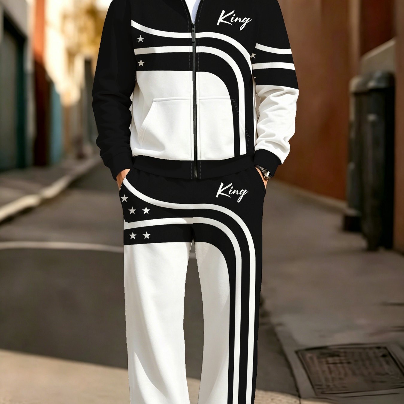 TEMU Completo Primaverile Nuovo con Felpa con Zip e Pantaloni a , Elegante e Casual da , Lunga e Pantaloni Lunghi