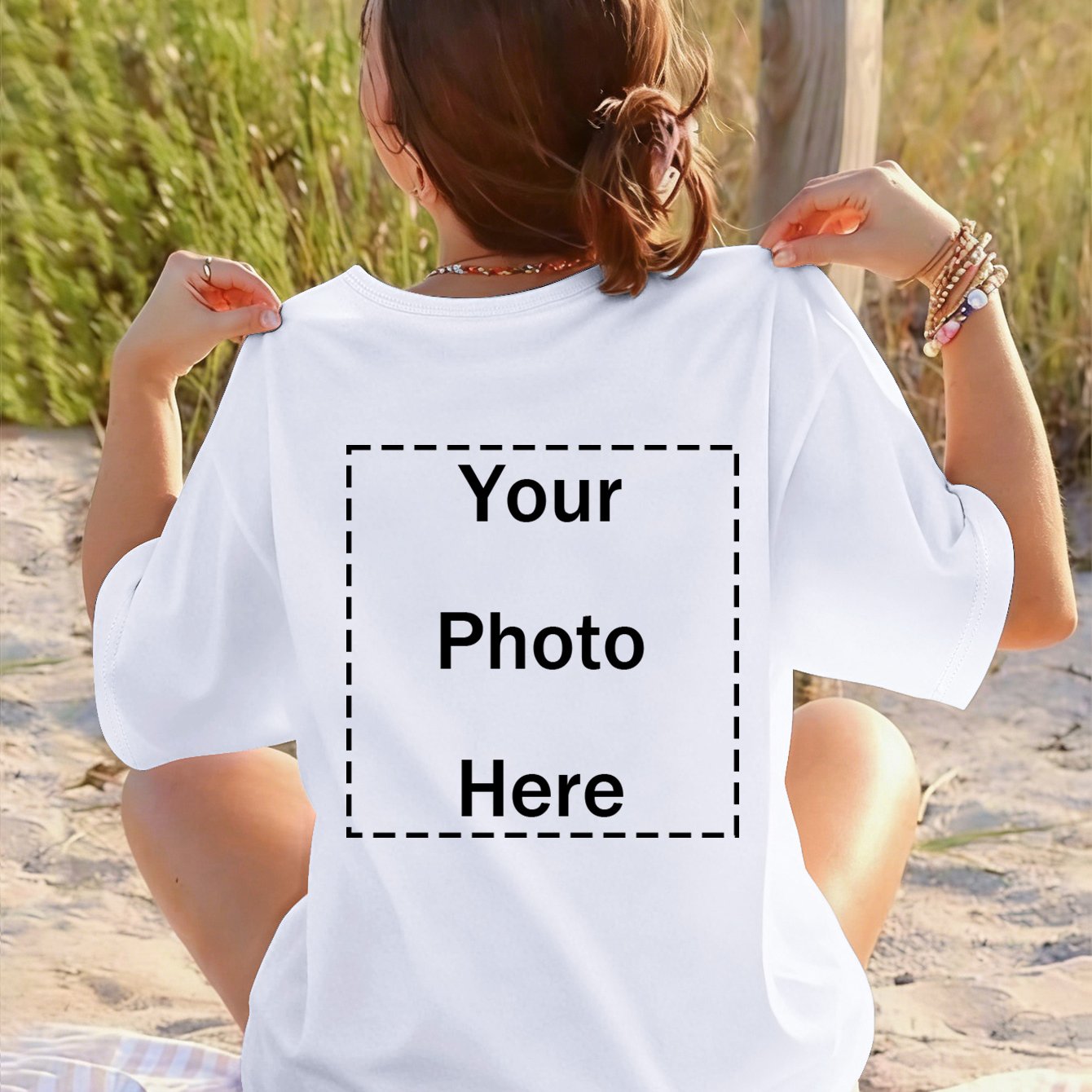 TEMU Custom Printed Short-sleeve Women's T-shirt With Random Design, New 2026 Spring/summer Collection, Crew Neck Casual Versatile Top For Women