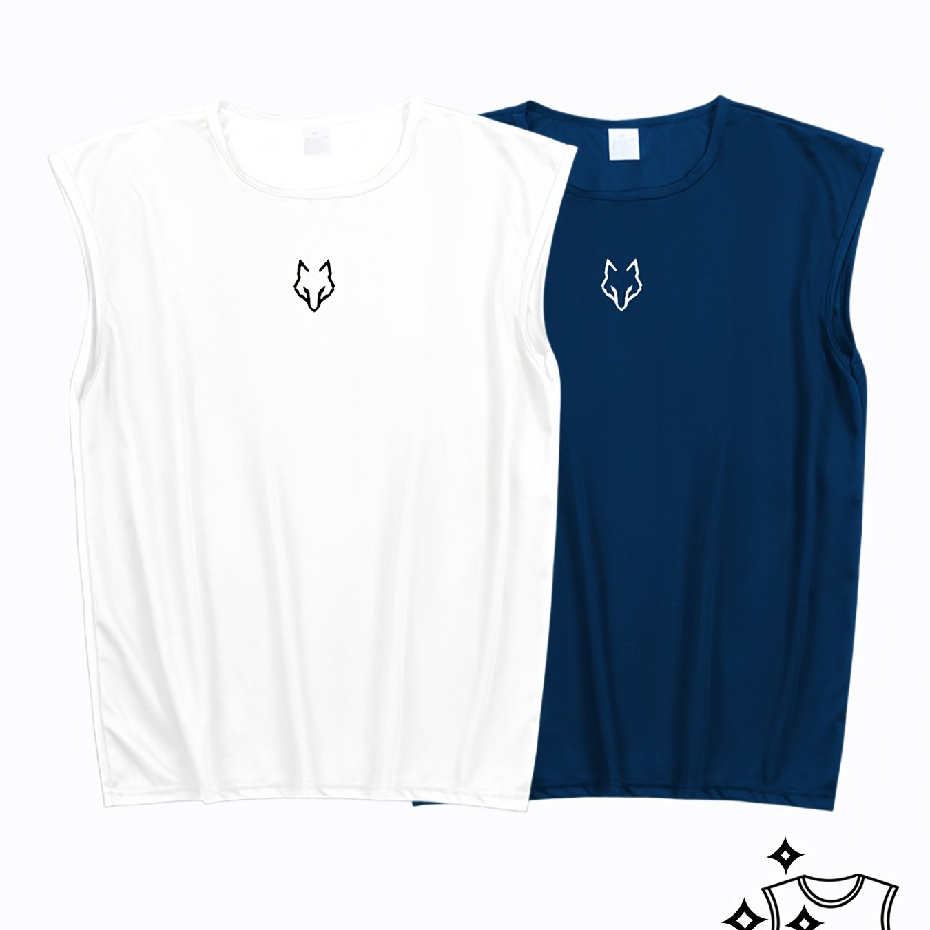 TEMU 2-pc Oversized Men's Sleeveless Shirts , Loose-fit Breathable Quick-dry Ultra-thin Basic, Perfect For Single And Layered Wear, Sweatproof And