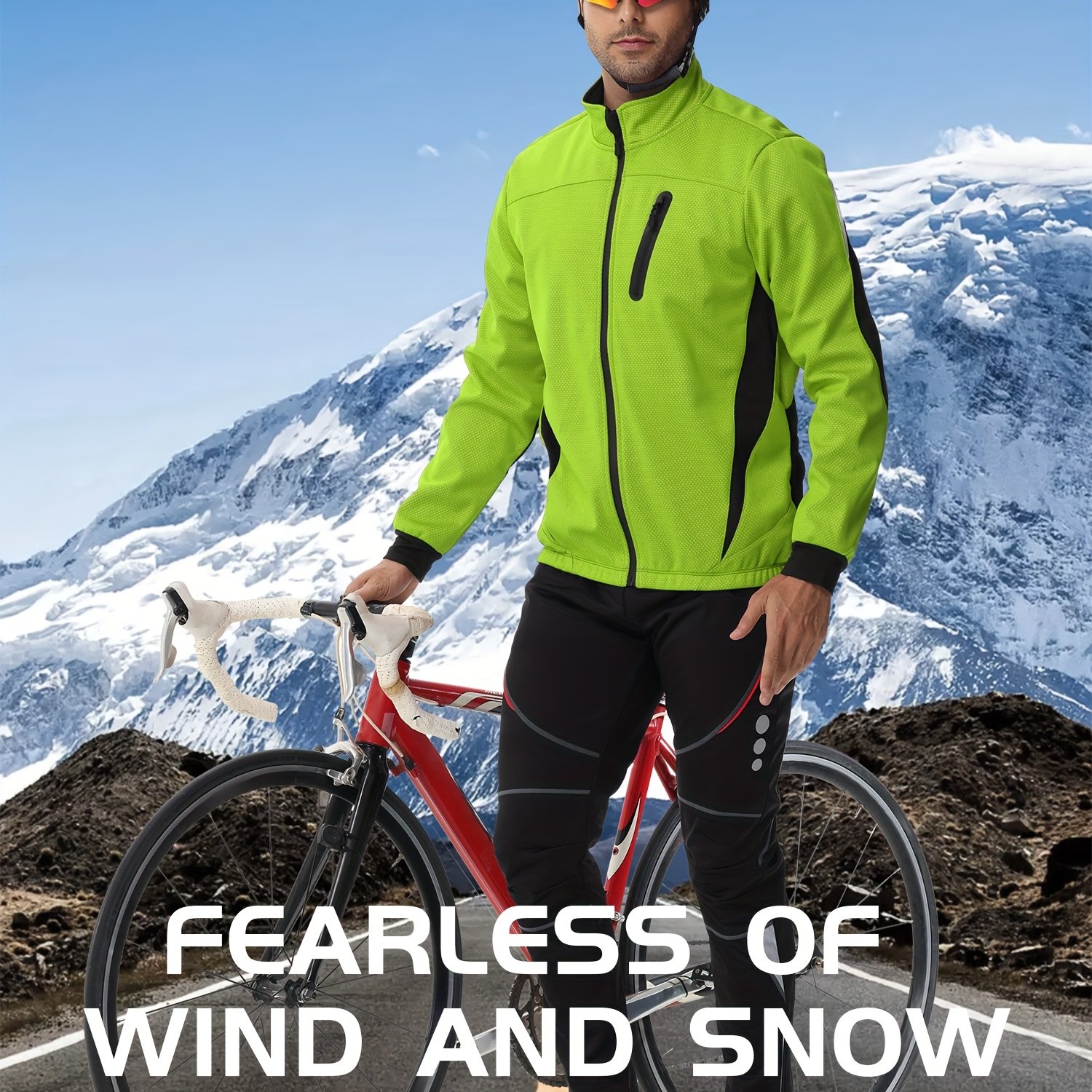 Men's Windproof Thermal Jacket With Hooded Stand Collar & Contrast Color Panels - Thickened Suitable For Mountain Bike Riding, Winter Coat, Machine Washable Outdoor Suit For Weather